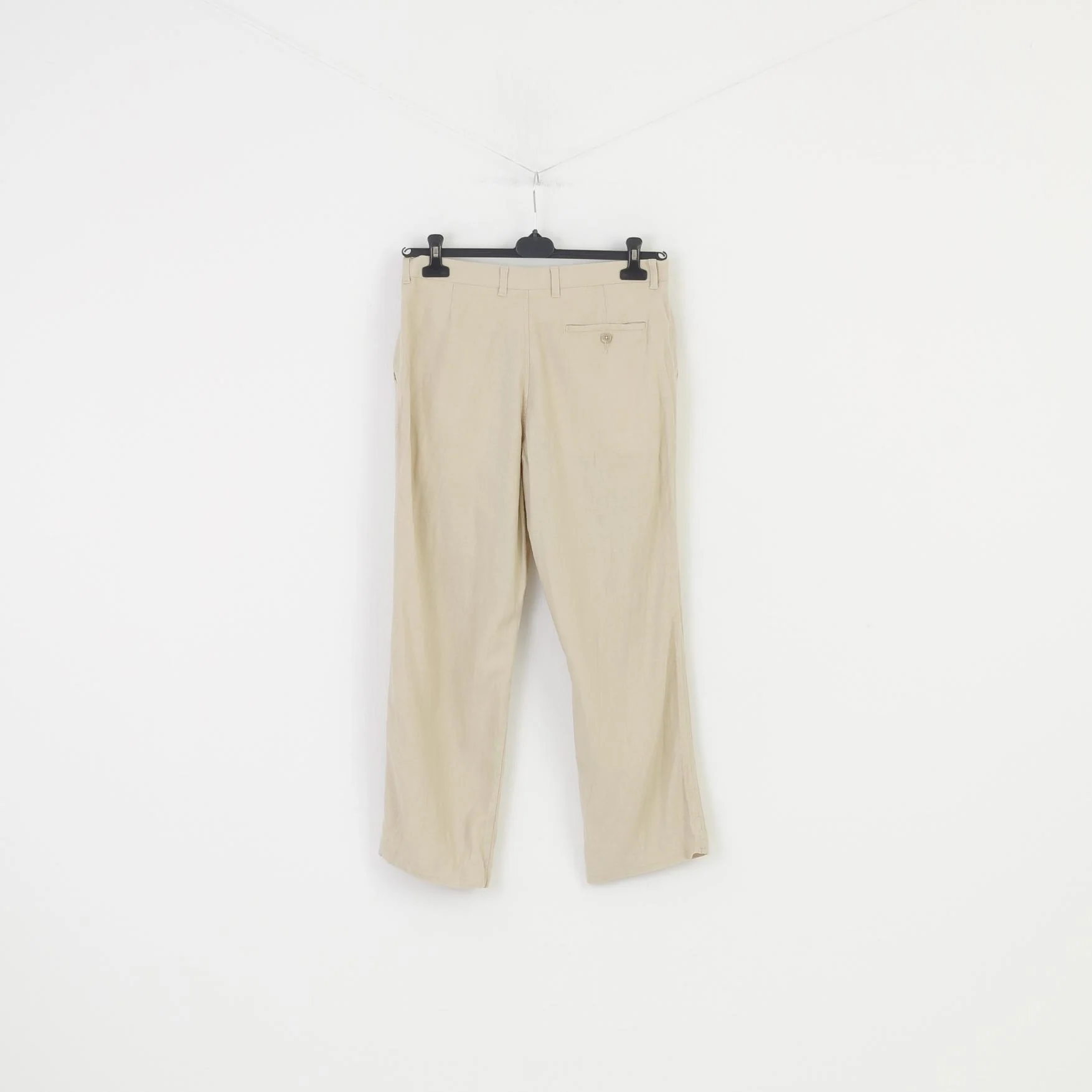 Marks&Spencer Woman 81cm 74cm Trousers Linen Cream Tailoring Elegant High Waist Top - Image 6