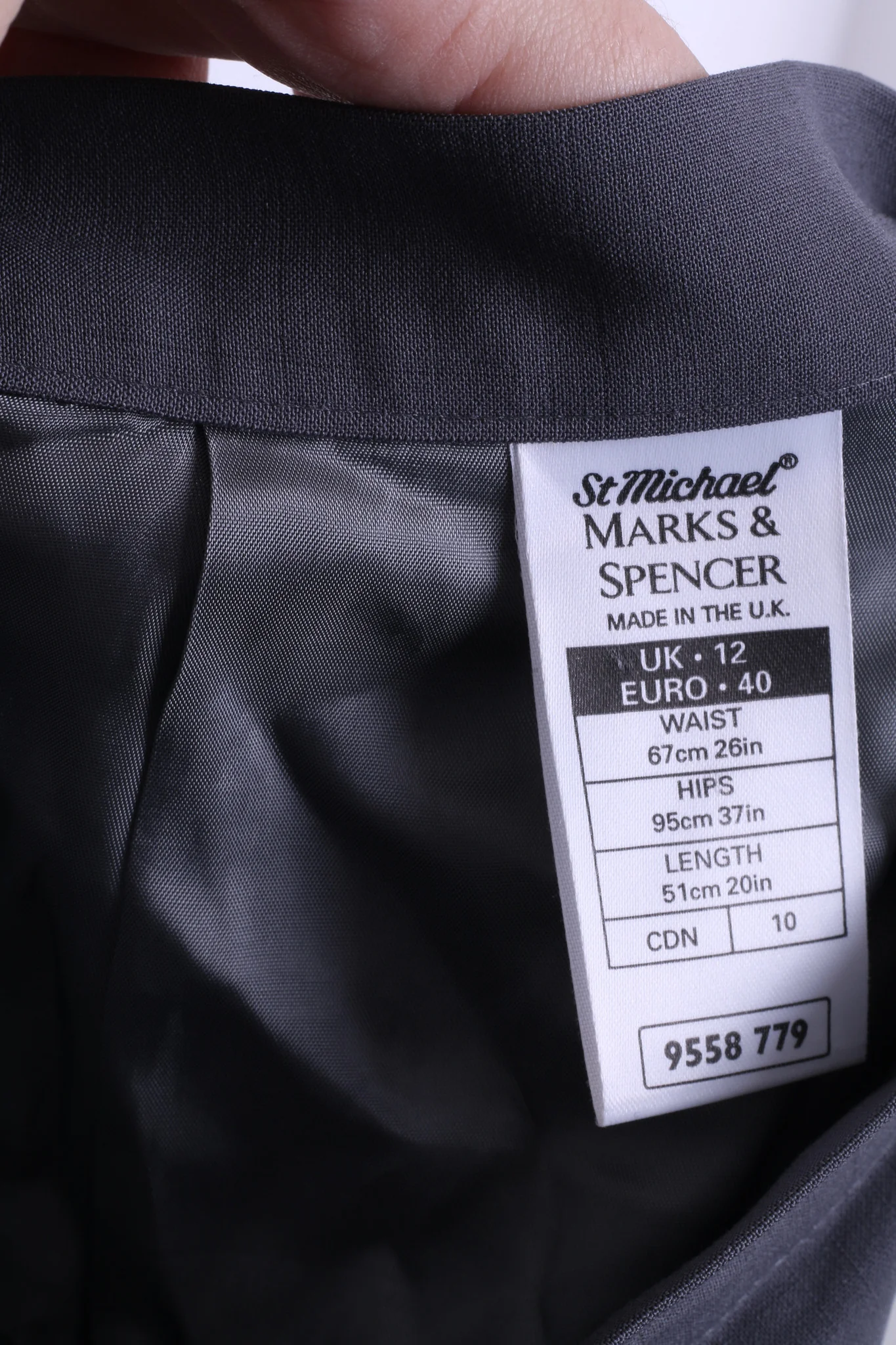 Marks & Spencer Womens 12 L Set Skirt and Blazer Grey Check Wool - Image 10