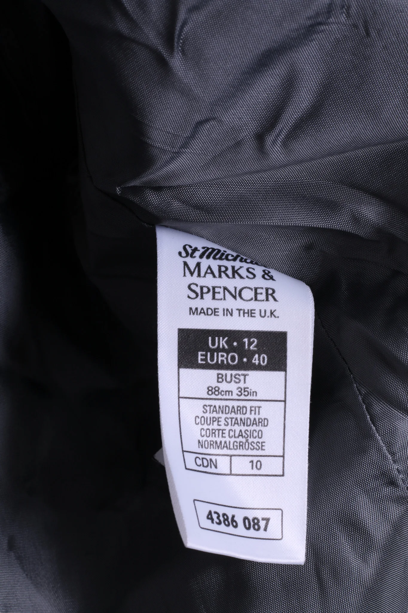 Marks & Spencer Womens 12 L Set Skirt and Blazer Grey Check Wool - Image 5