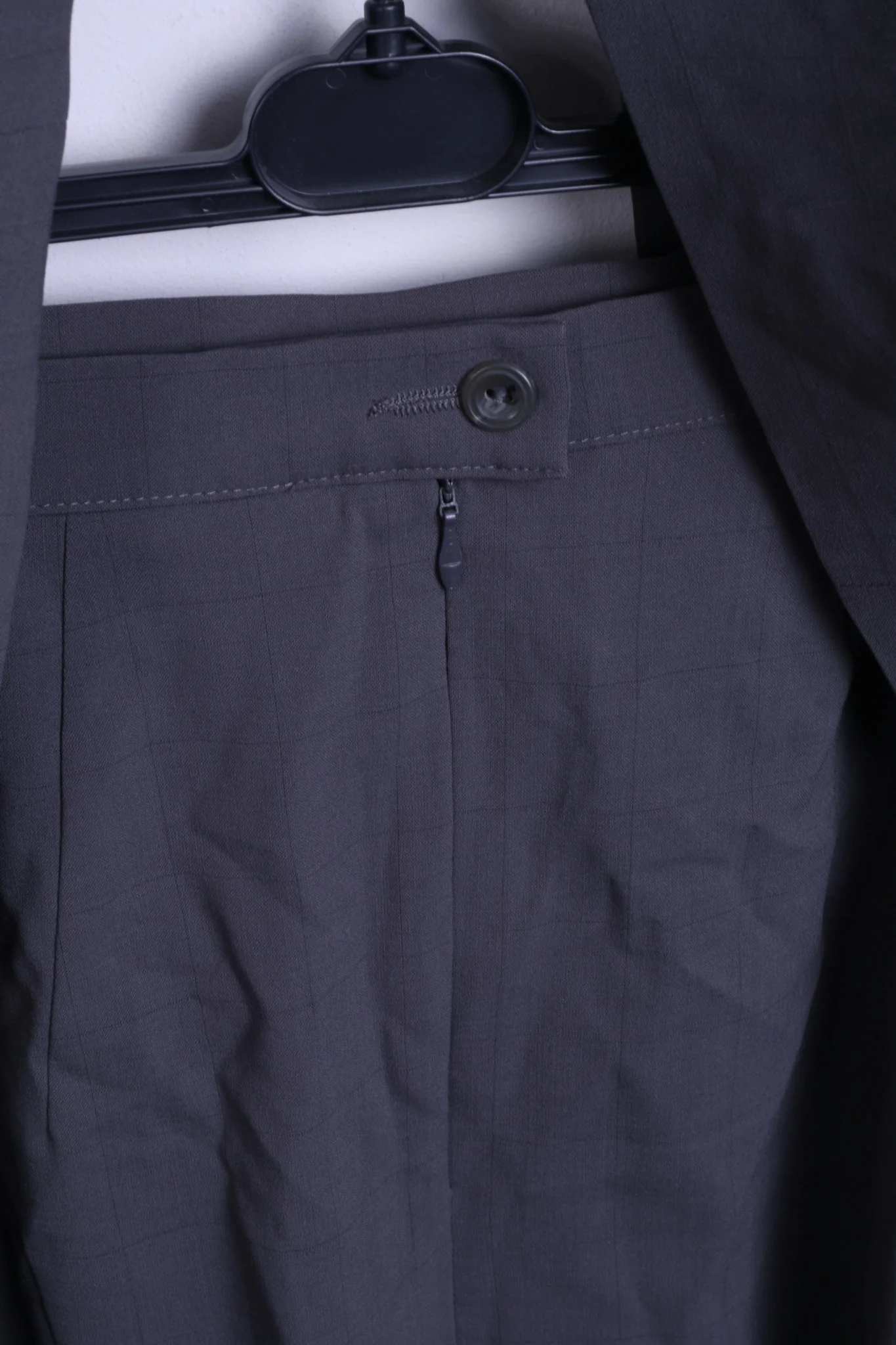 Marks & Spencer Womens 12 L Set Skirt and Blazer Grey Check Wool - Image 8