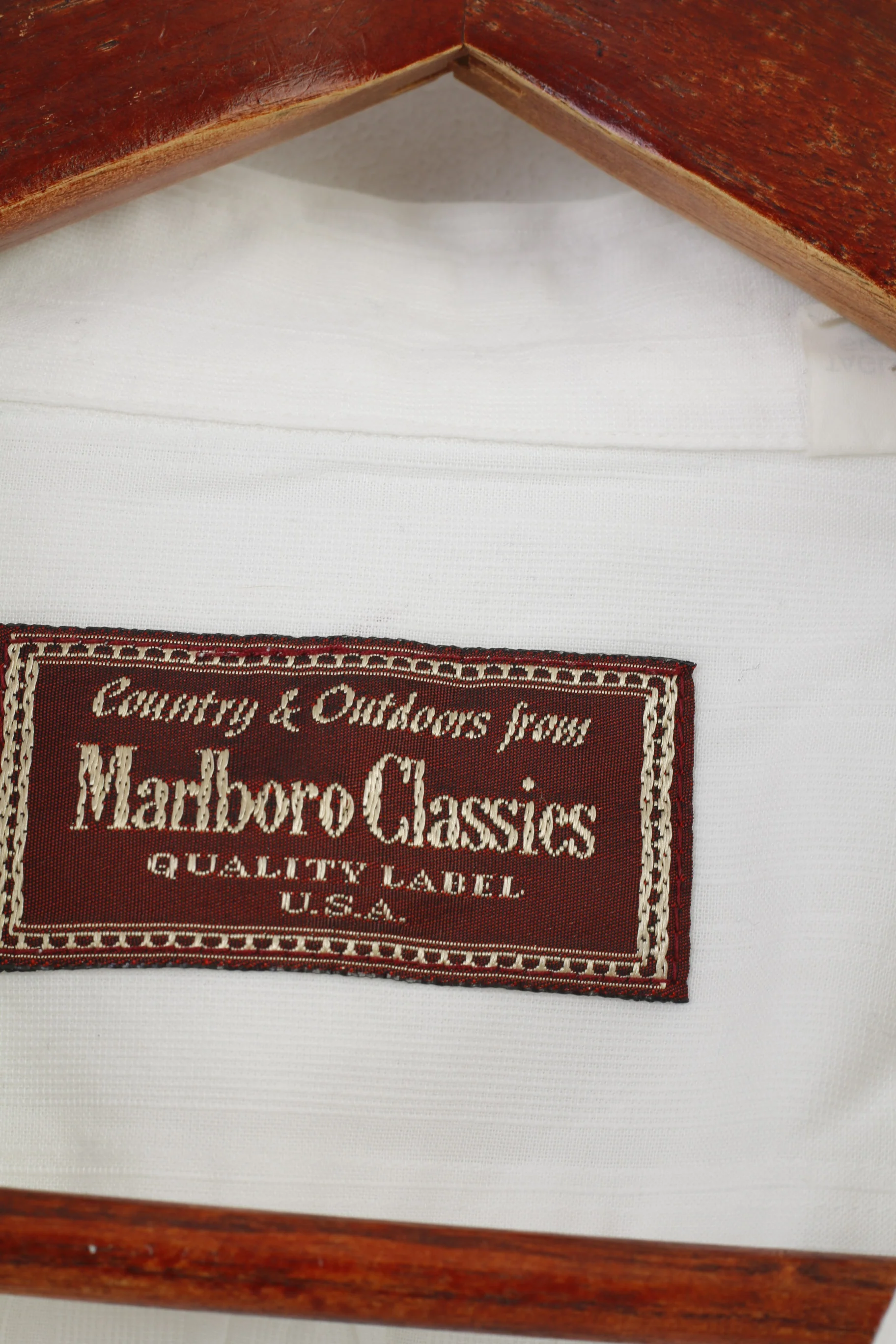 Marlboro Classics Men XL Casual Shirt Long Sleeve White Country Cotton Vintage Top - Image 5