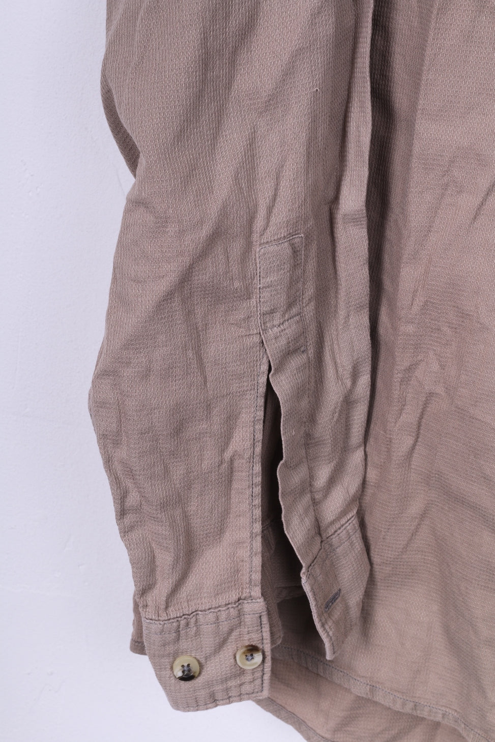 Marlboro Classsics Mens L Casual Shirt Light Brown Cotton Button Down Collar - Image 4