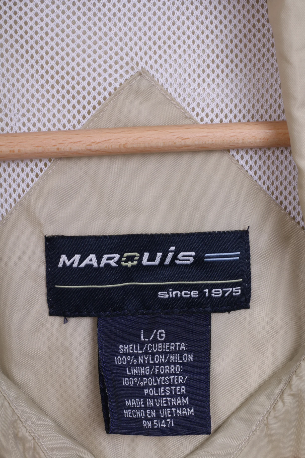 Marouis Mens L Jacket Nylon Waterproof Light Beige - Image 4
