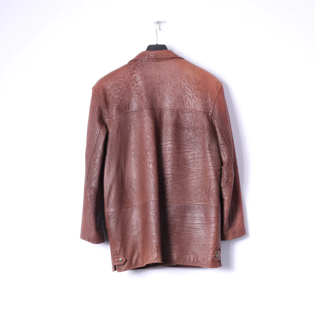 Maxin Norway Women 34 M Jacket Brown Leather Oversize Polarpels Single Breasted Blazer - Image 10