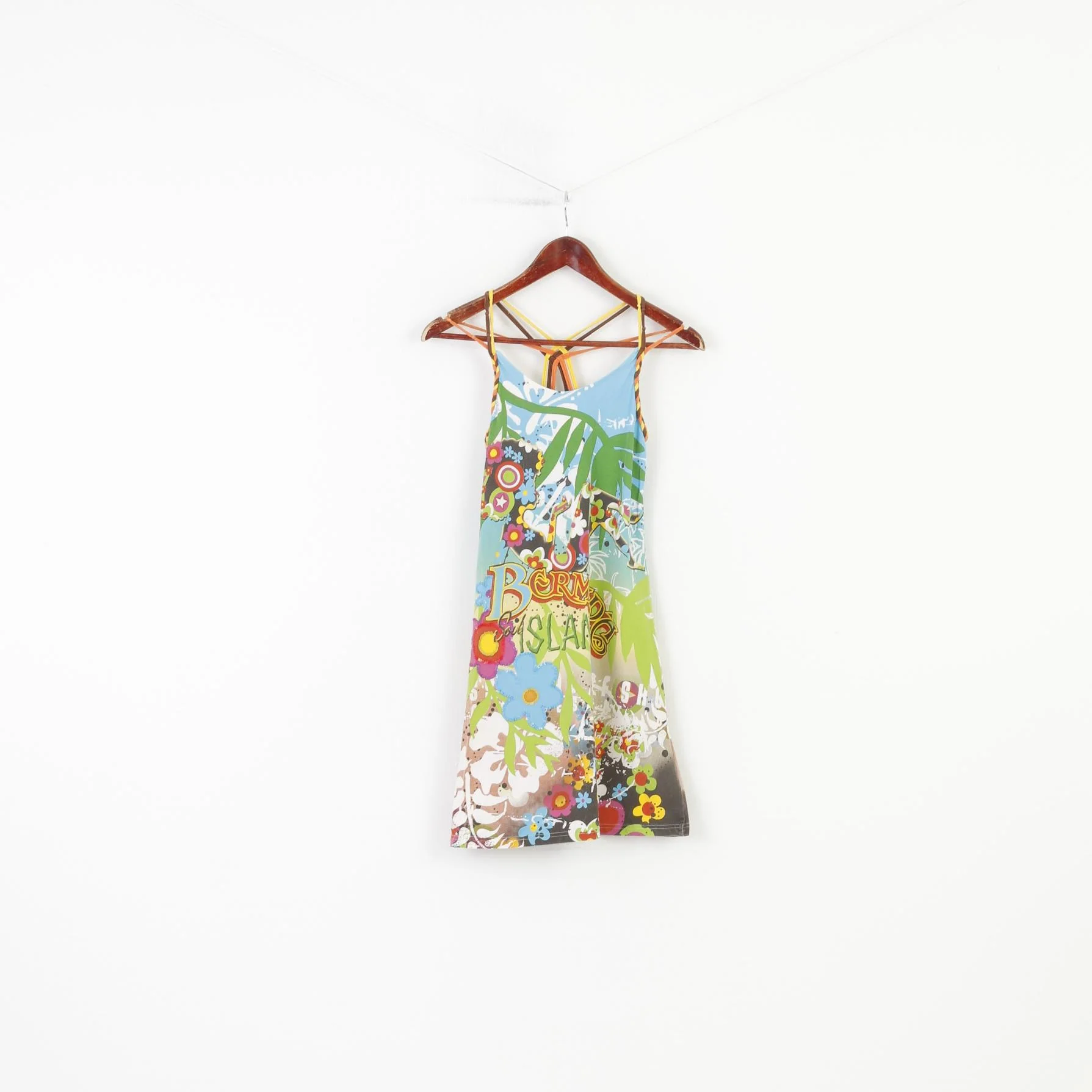 Mayoral Girls 18 167cm Dress Cross Back Cotton Multiprint Summer Sleeveless Top