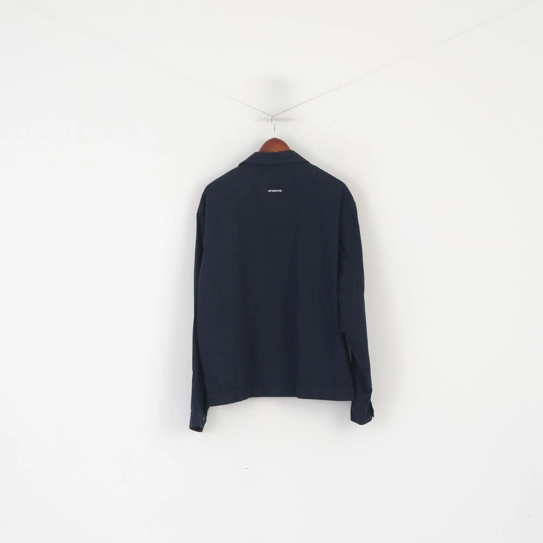 McGregor Men 54 L Jacket Navy Cotton Outdoor Harrington Zip Up Classic Top - Image 7