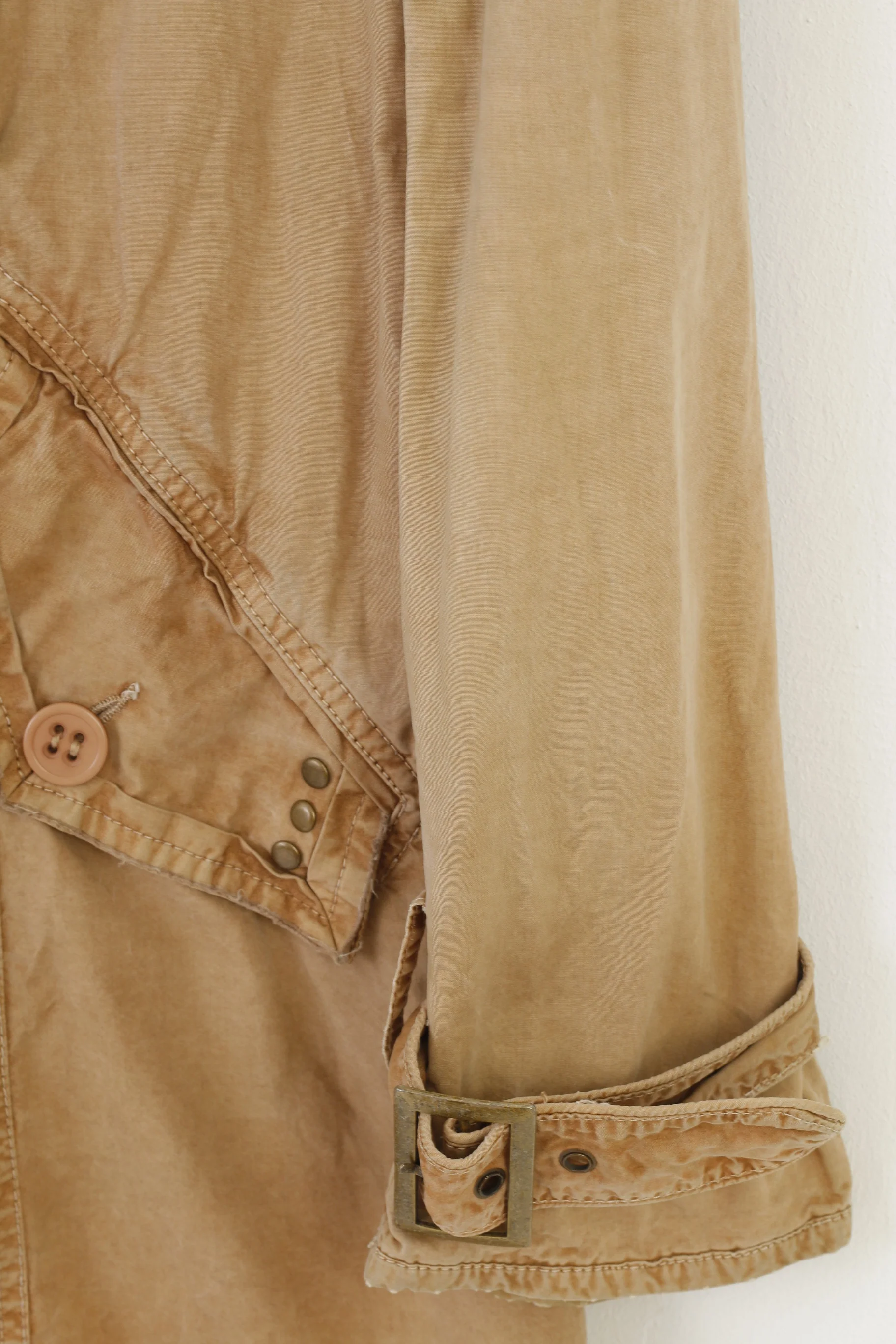 Me.Collection Women 36 S Coat Brown Double Breasted Cotton Vintage Collar Top - Image 3