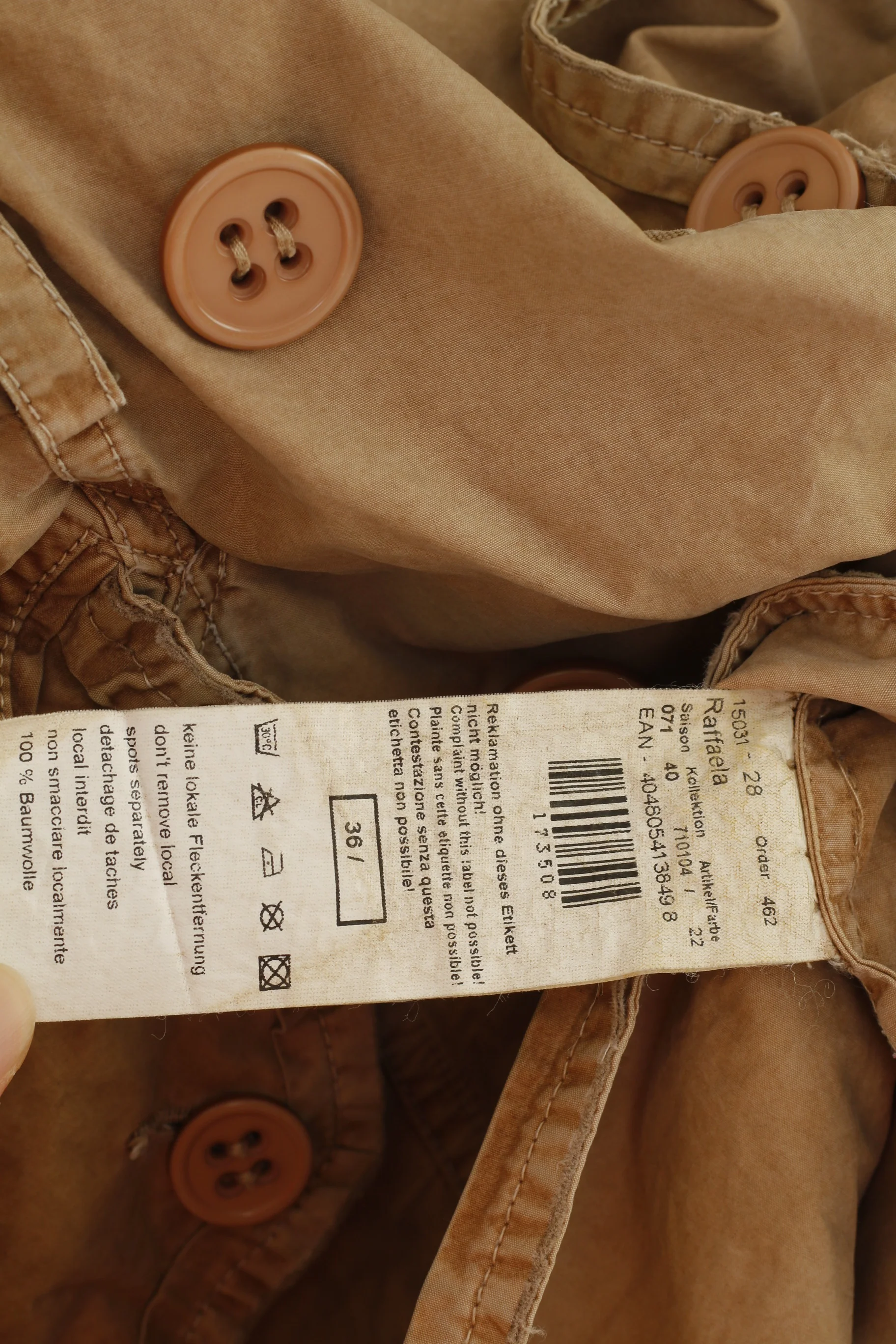 Me.Collection Women 36 S Coat Brown Double Breasted Cotton Vintage Collar Top - Image 6
