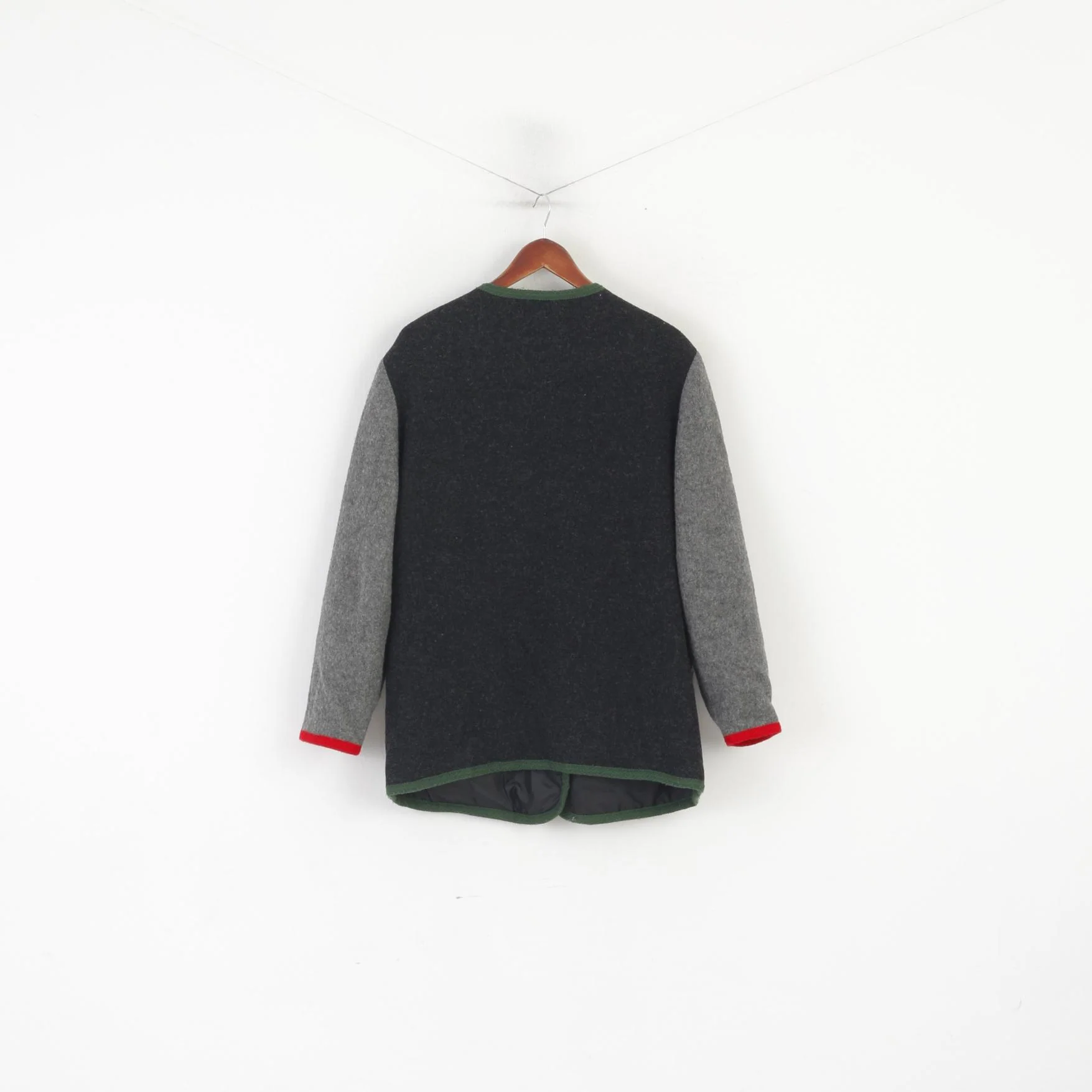 Meico Landhaus Women 44 18 XL Sweater Gray Tyrol Trachten Shoulder Pads Vintage Top - Image 7