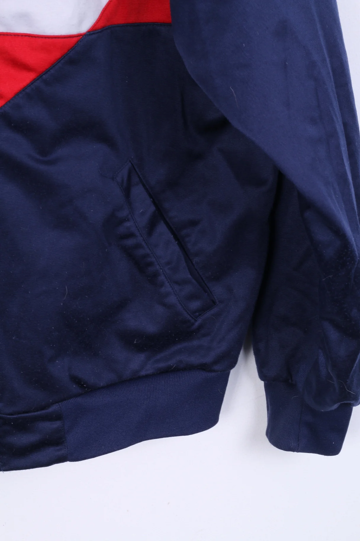 Mens M Track Top Jacket Sport Sweatshirt Navy Blue Training Vintage - Image 2
