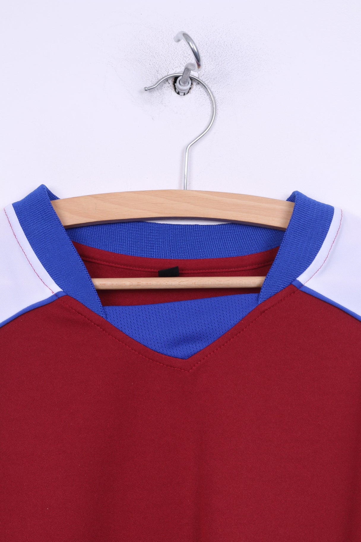 Mens XL Shirt Long Sleeve Sportswear Jersey Maroon Raglan Sleeve - Image 2
