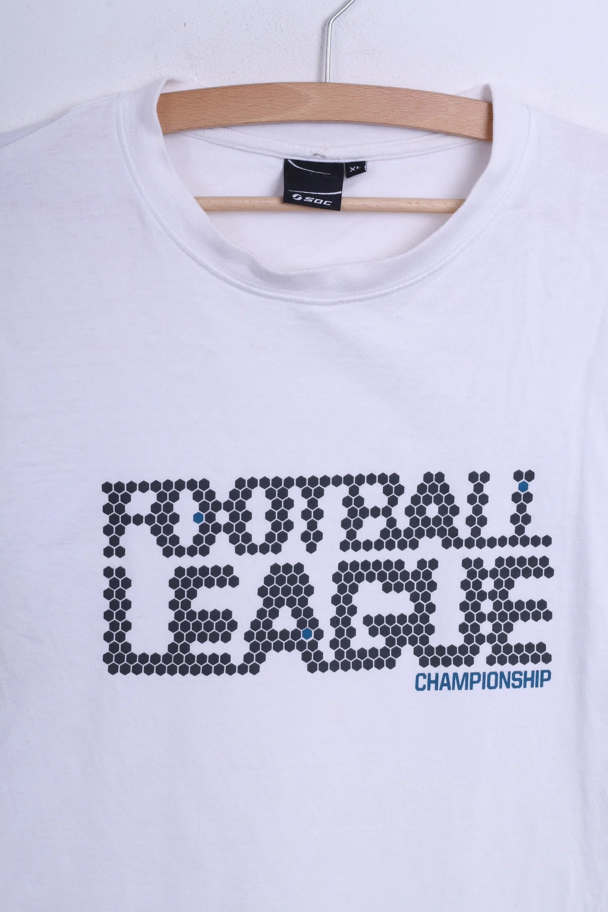 Mens XL T-Shirt White Cotton Crew Neck Football League Championship - Image 2