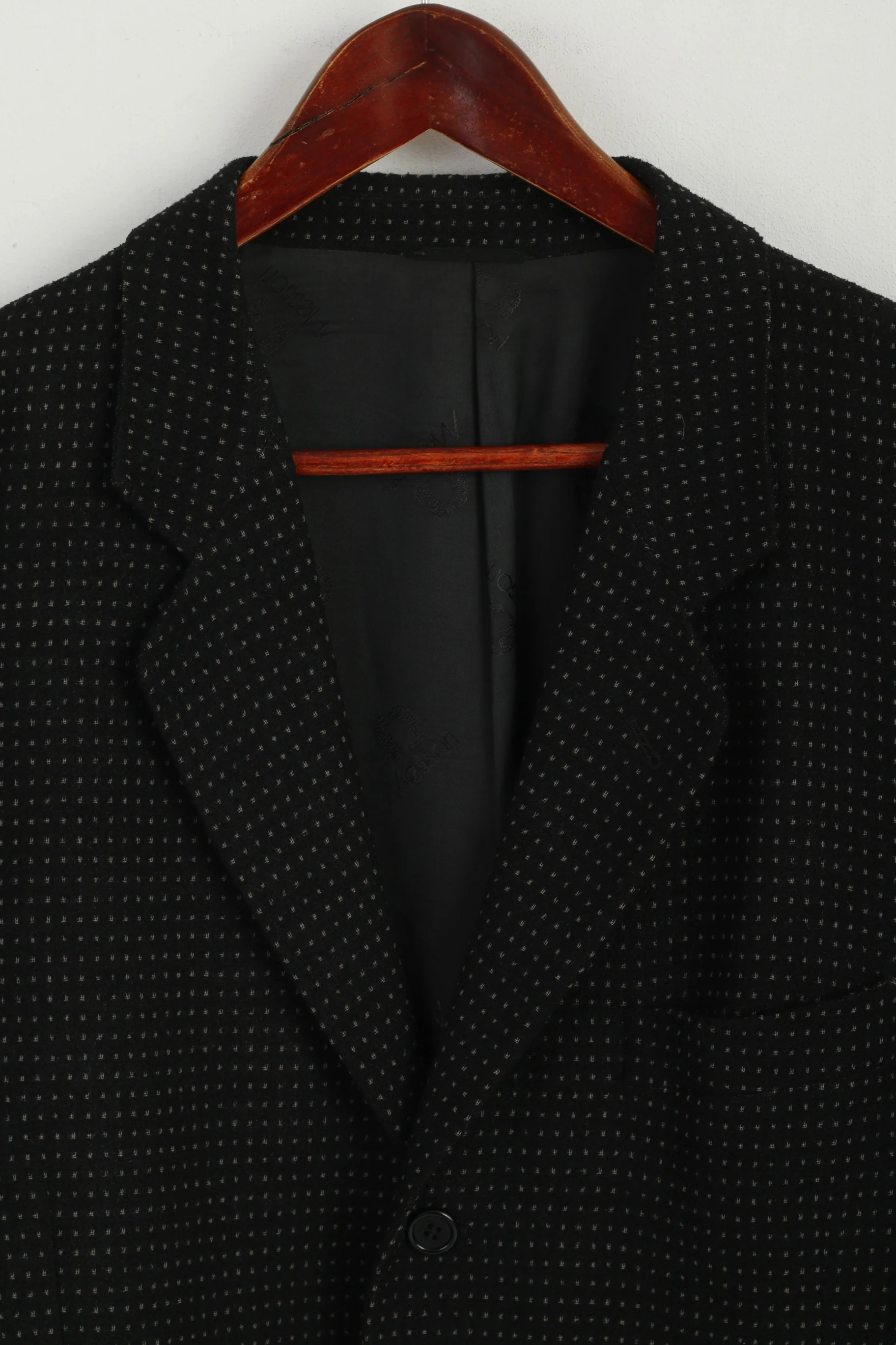 Messori Men 54 44 Blazer Black Wool Nylon Made In Italy Single Breasted Designer Jacket - Image 3