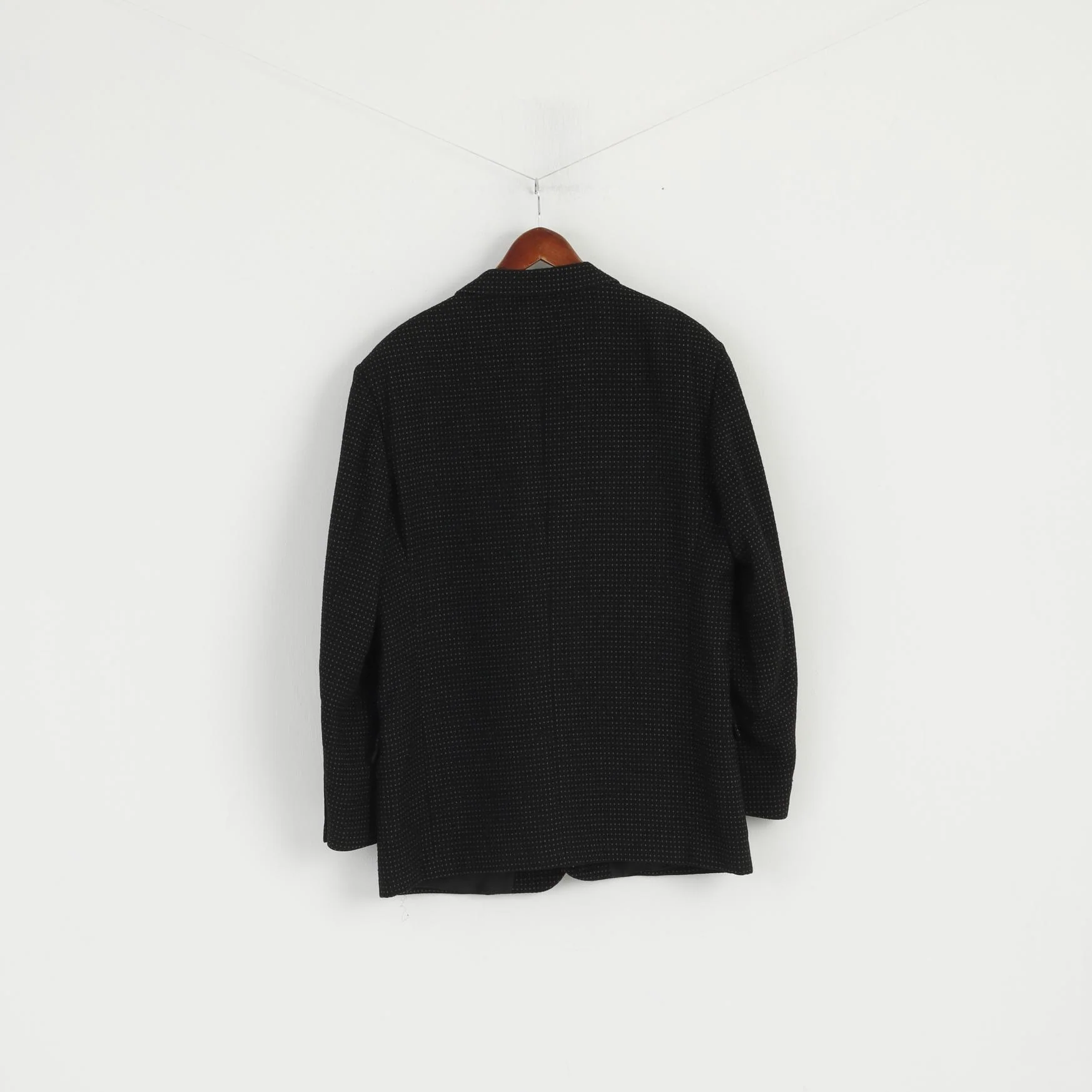 Messori Men 54 44 Blazer Black Wool Nylon Made In Italy Single Breasted Designer Jacket - Image 7