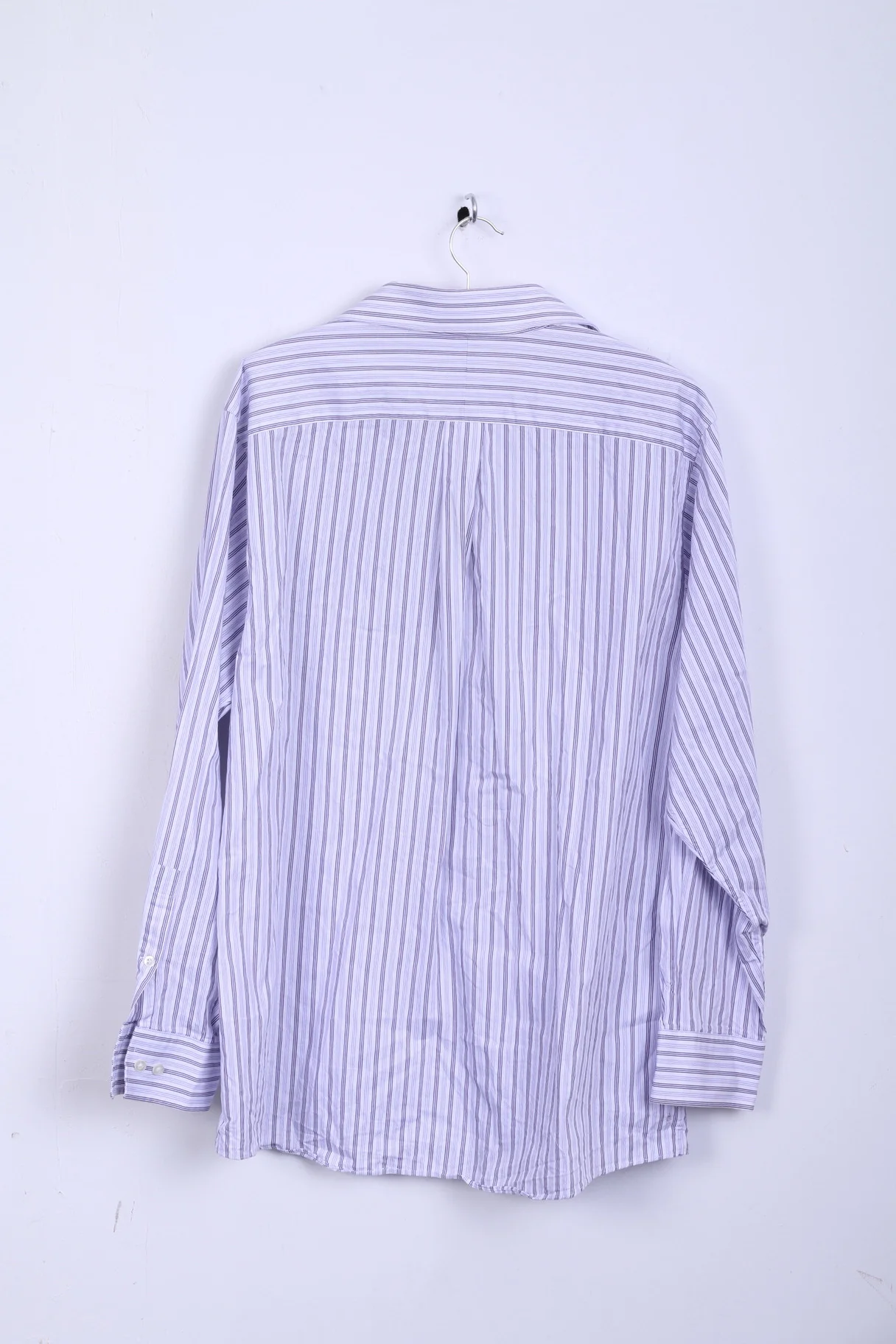 Michael Kors Mens 16.5 34/36 XL Casual Shirt Striped Cotton White Long Sleeve - Image 8