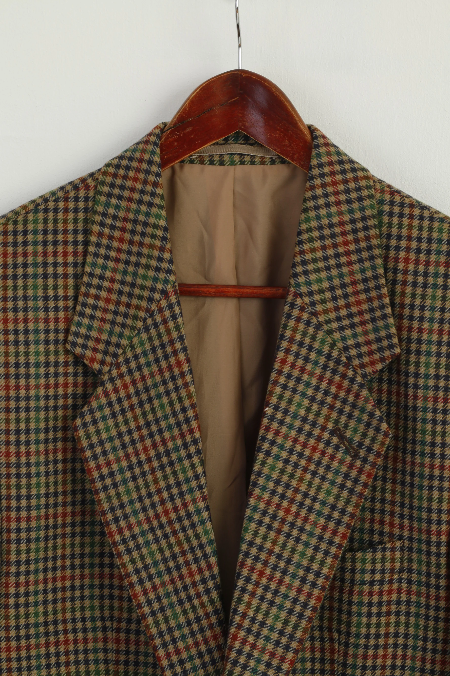 Michel Luzzi Linea Uomo Men 50 40 Blazer Brown Herringbone Vintage Wool Jacket - Image 3