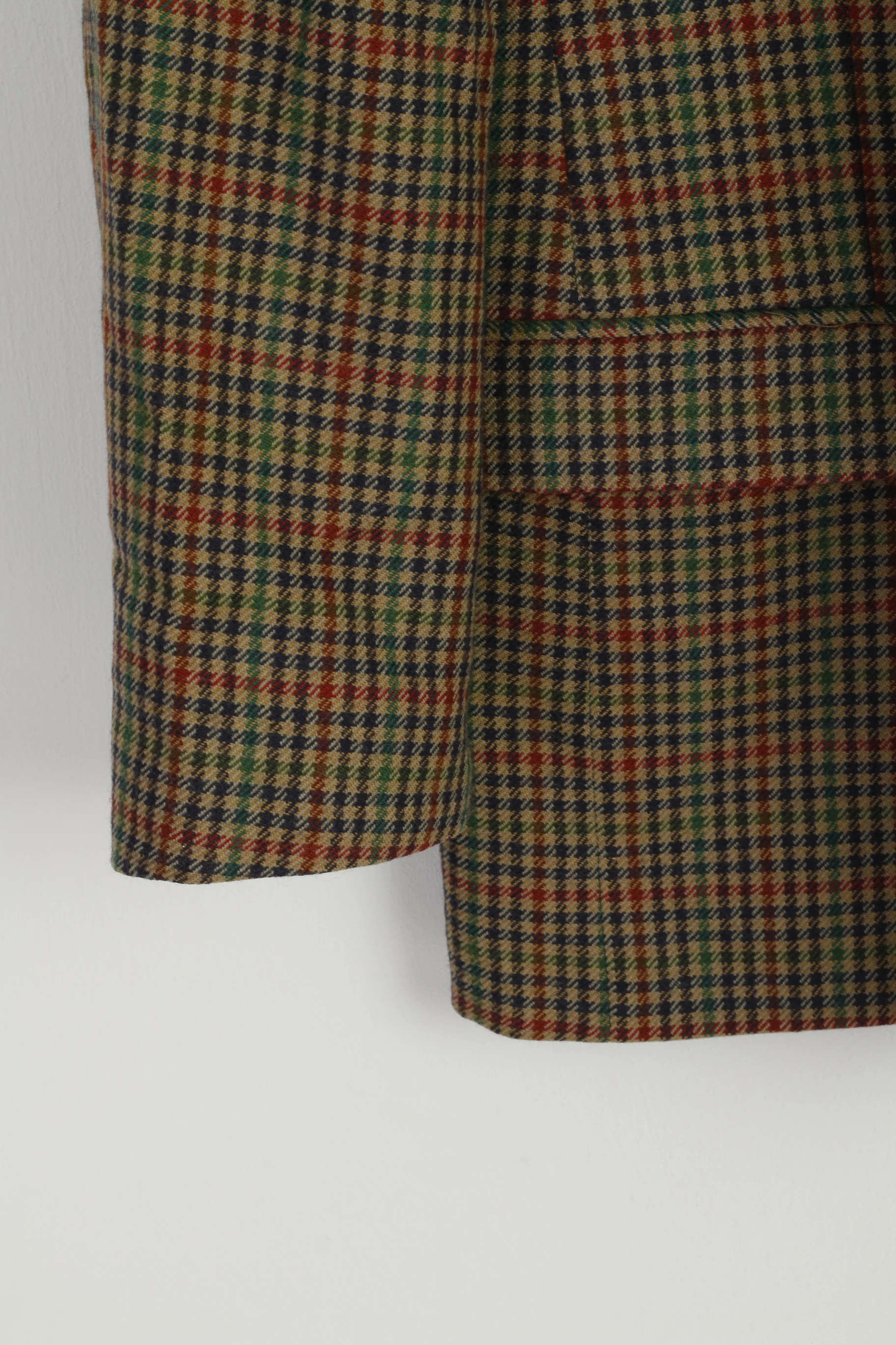 Michel Luzzi Linea Uomo Men 50 40 Blazer Brown Herringbone Vintage Wool Jacket - Image 4