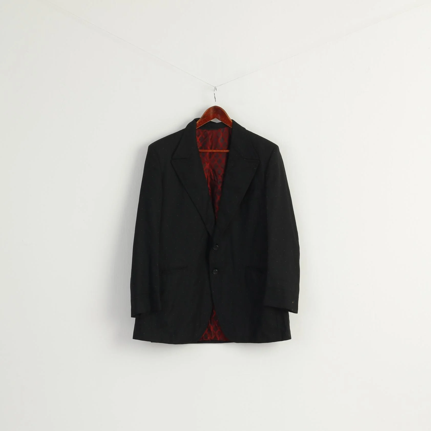 Louis Roth Men 43 Blazer Black Dots Vintage Cuzzens Wool Tailord in California Jacket