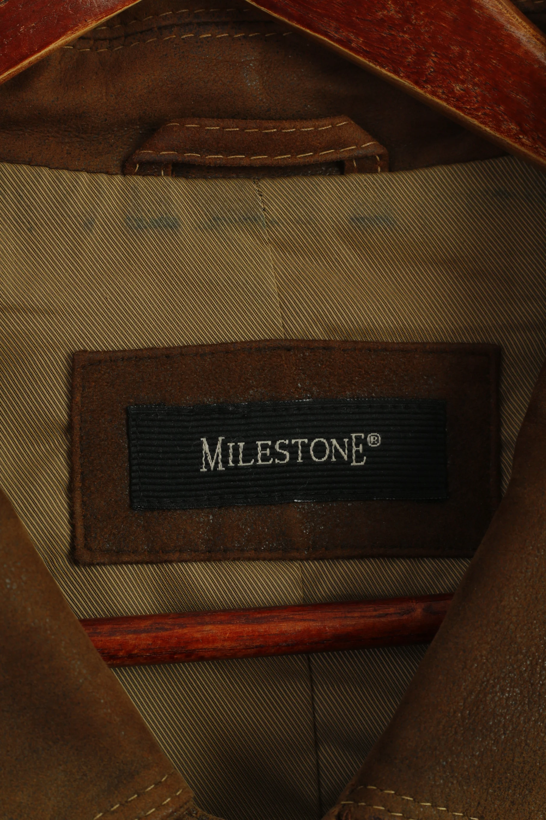 Milestone Men 50 M Jacket Brown Goat Leather Detailed Buttons Classic Top - Image 5
