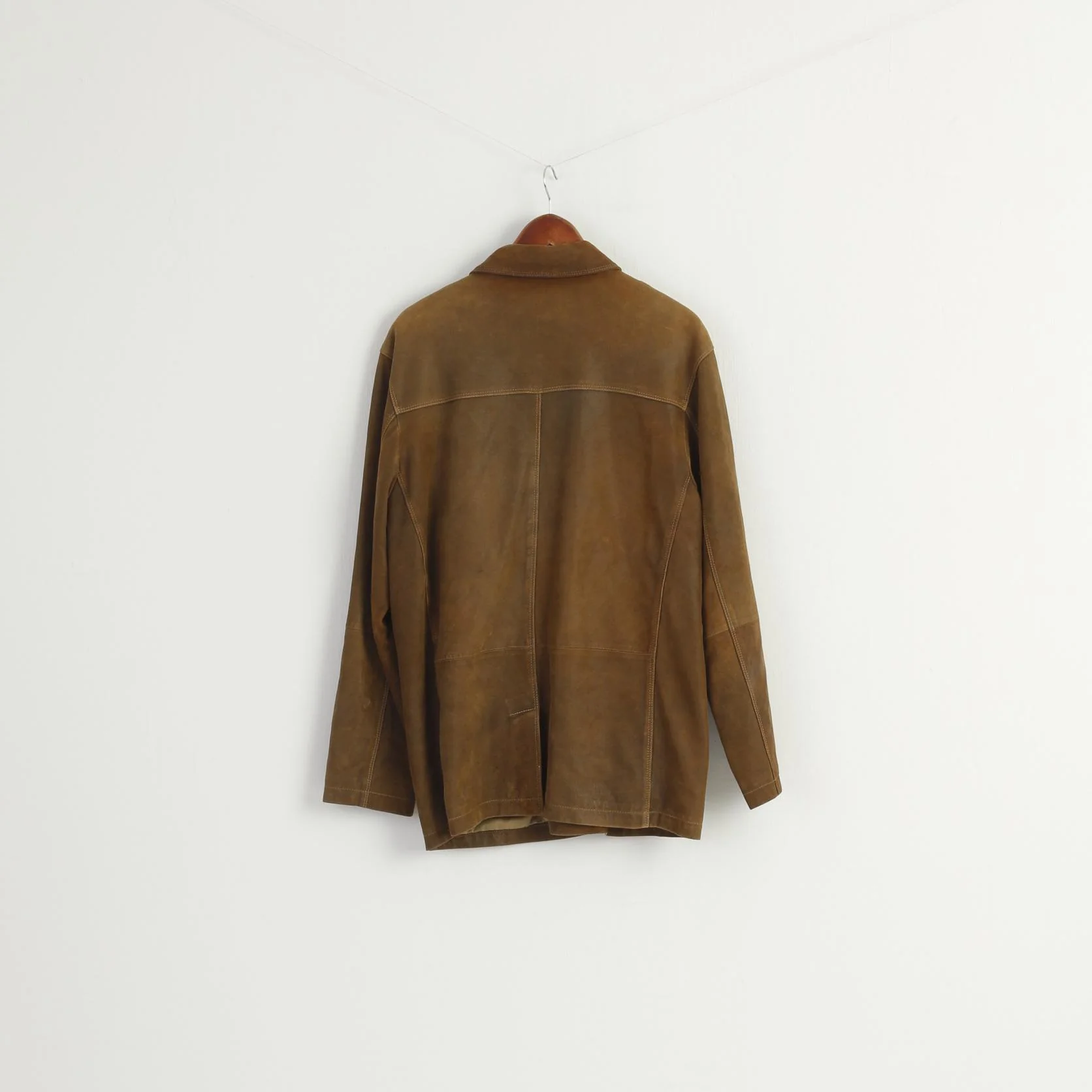 Milestone Men 50 M Jacket Brown Goat Leather Detailed Buttons Classic Top - Image 8