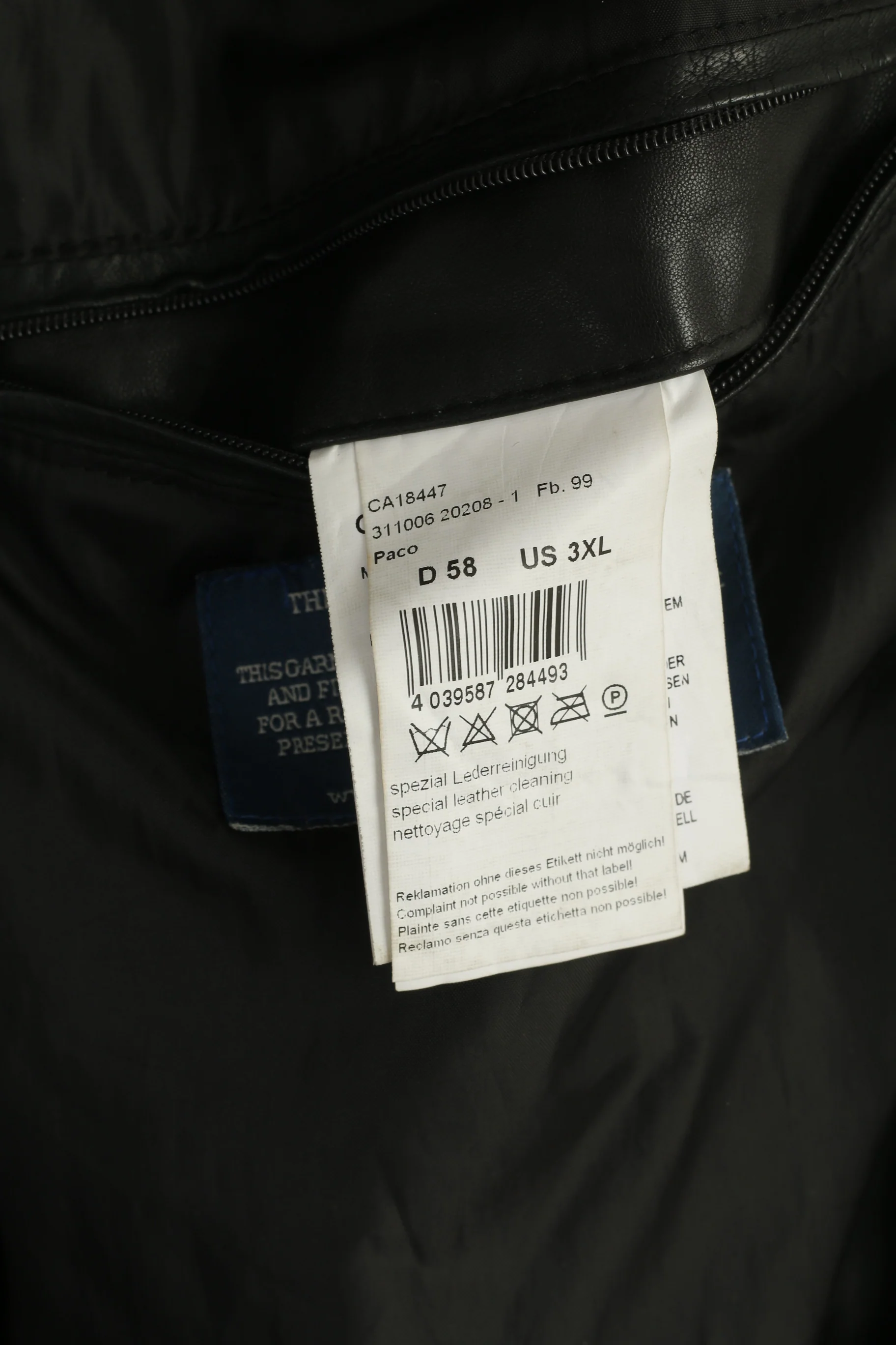 Milestone Men 58 3XL (XL) Jacket Black Leather Nappa Full Zipper Biker Pockets Top - Image 6