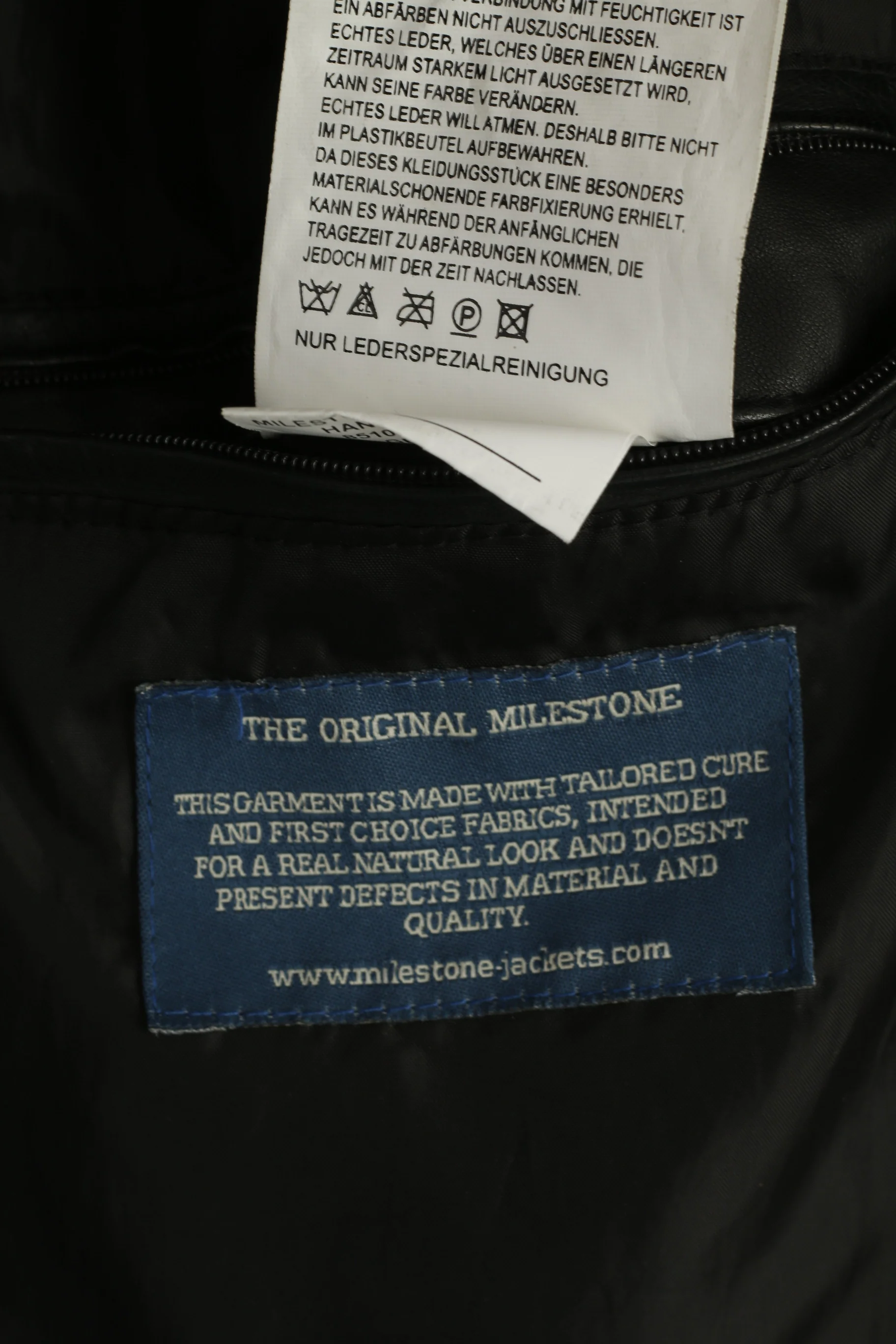 Milestone Men 58 3XL (XL) Jacket Black Leather Nappa Full Zipper Biker Pockets Top - Image 8
