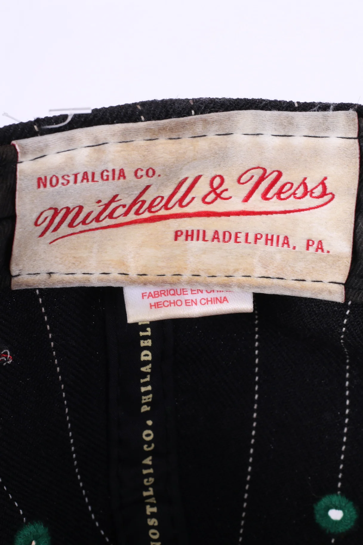 Mitchell&Ness Philadephia Mens Baseball Caps Black Wool Striped Boston Celtic - Image 3