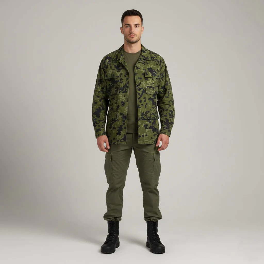 MMB Men M Jacket Green Cotton Moro Army Military Dansk Tarn Buttoned Top