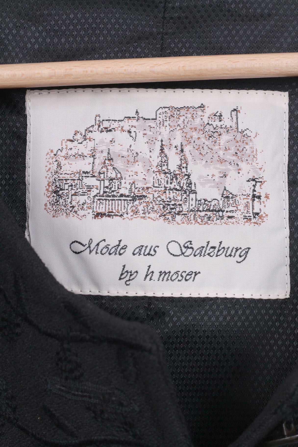 Mode aus Salzburg by h.mosser Womens 42 Blazer Jacket Black Single Breasted Vintage - Image 4