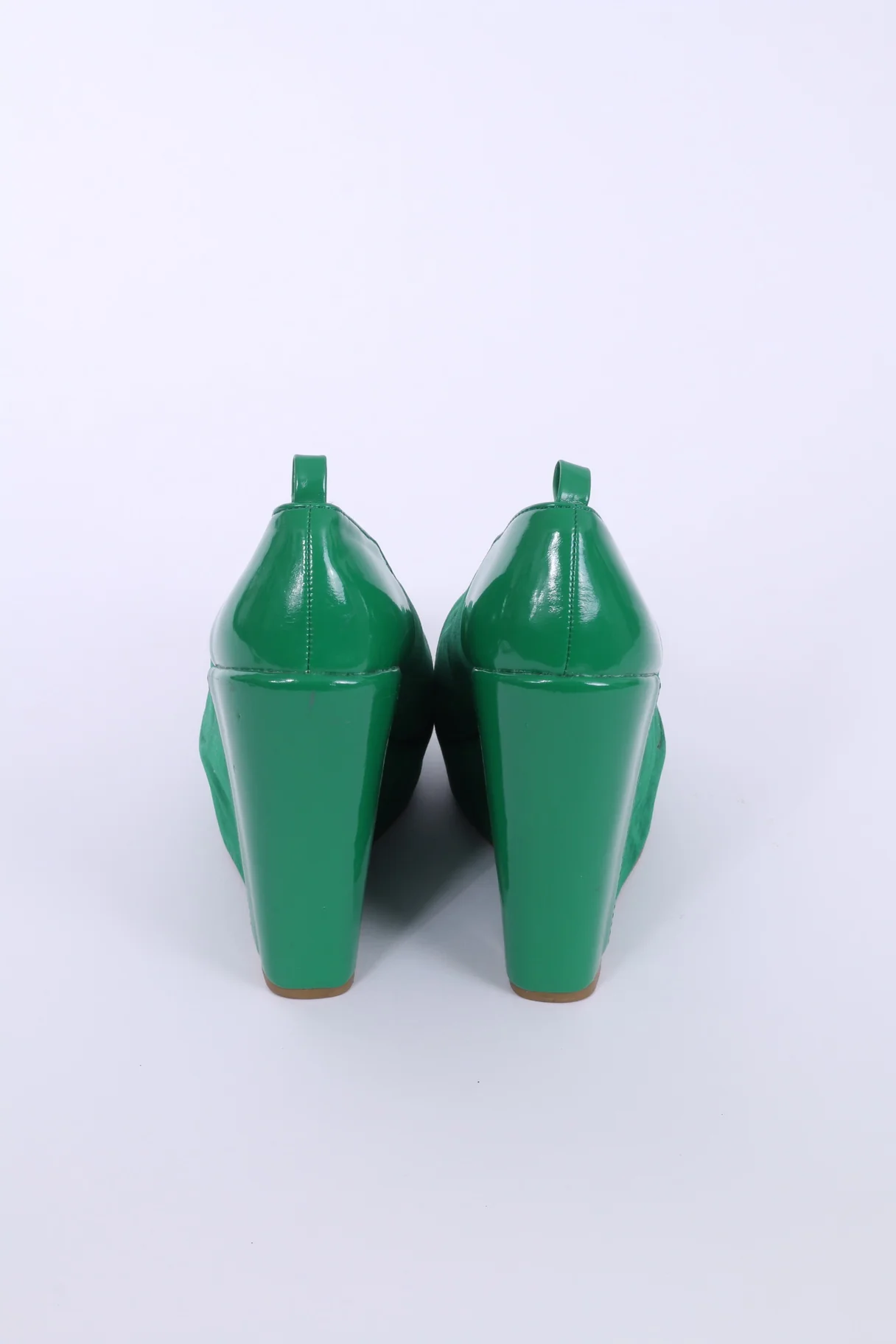 Mode Queen Womens 39 Shoes Wedges High Heels Platform Court Pumps Green - Image 3