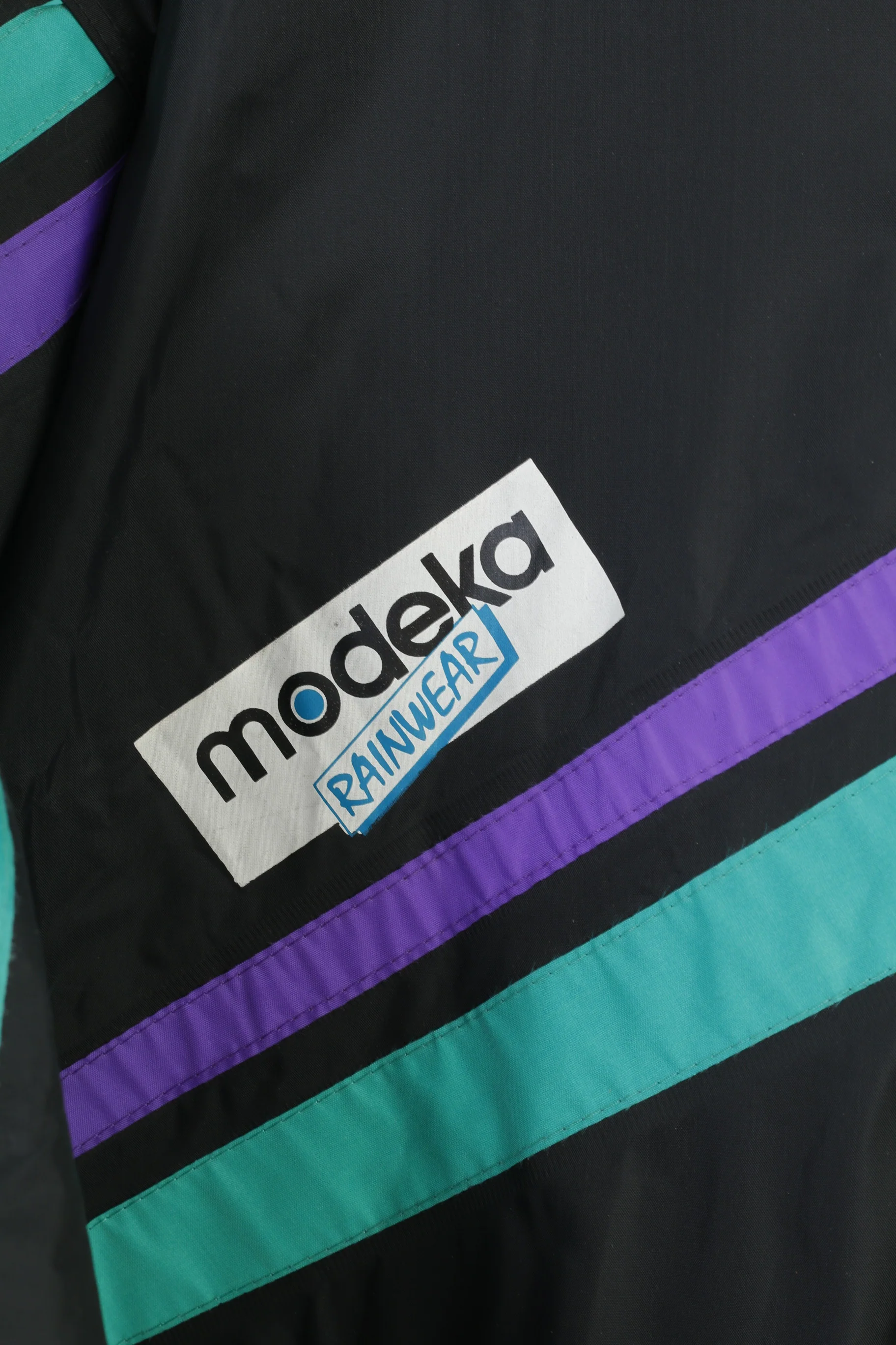 Modeka Men L Ski Suit Waterproof PVC Nylon Black Full Zipper Collar Vintage Padded Top - Image 4