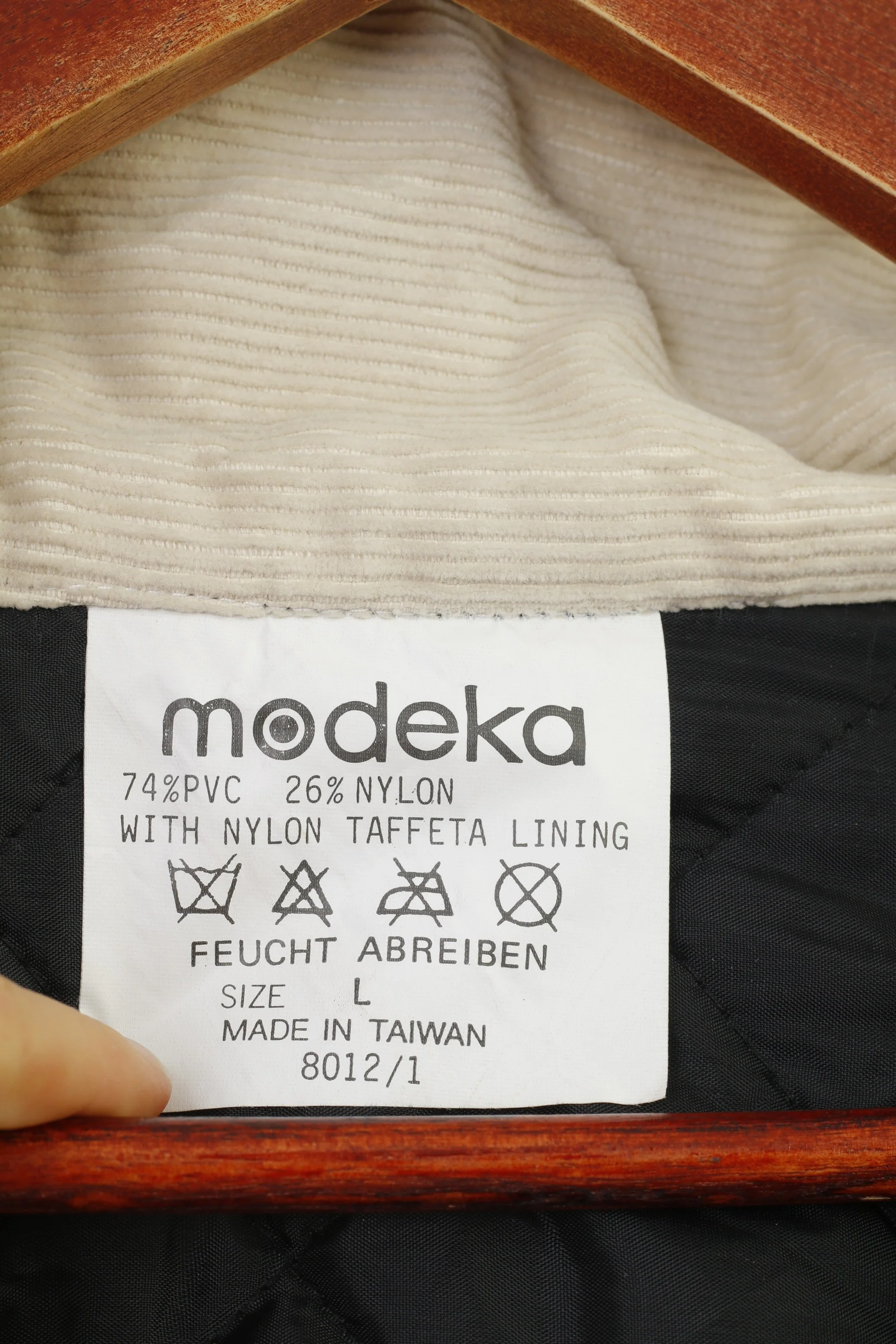 Modeka Men L Ski Suit Waterproof PVC Nylon Black Full Zipper Collar Vintage Padded Top - Image 5