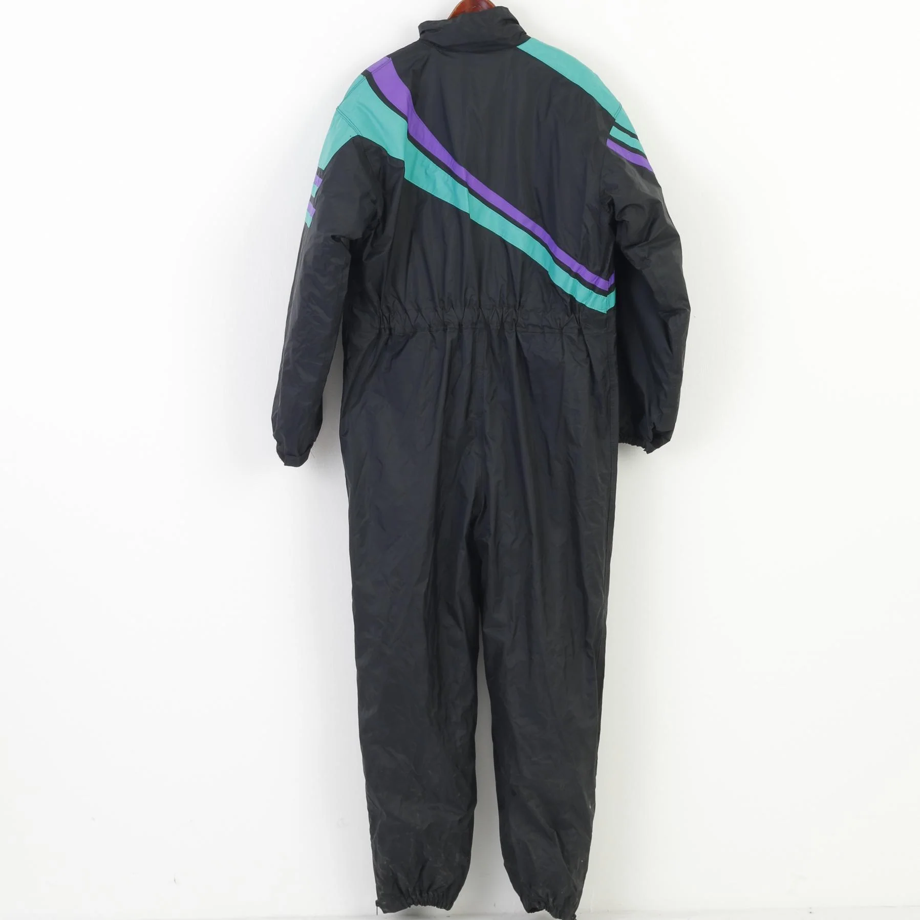 Modeka Men L Ski Suit Waterproof PVC Nylon Black Full Zipper Collar Vintage Padded Top - Image 6