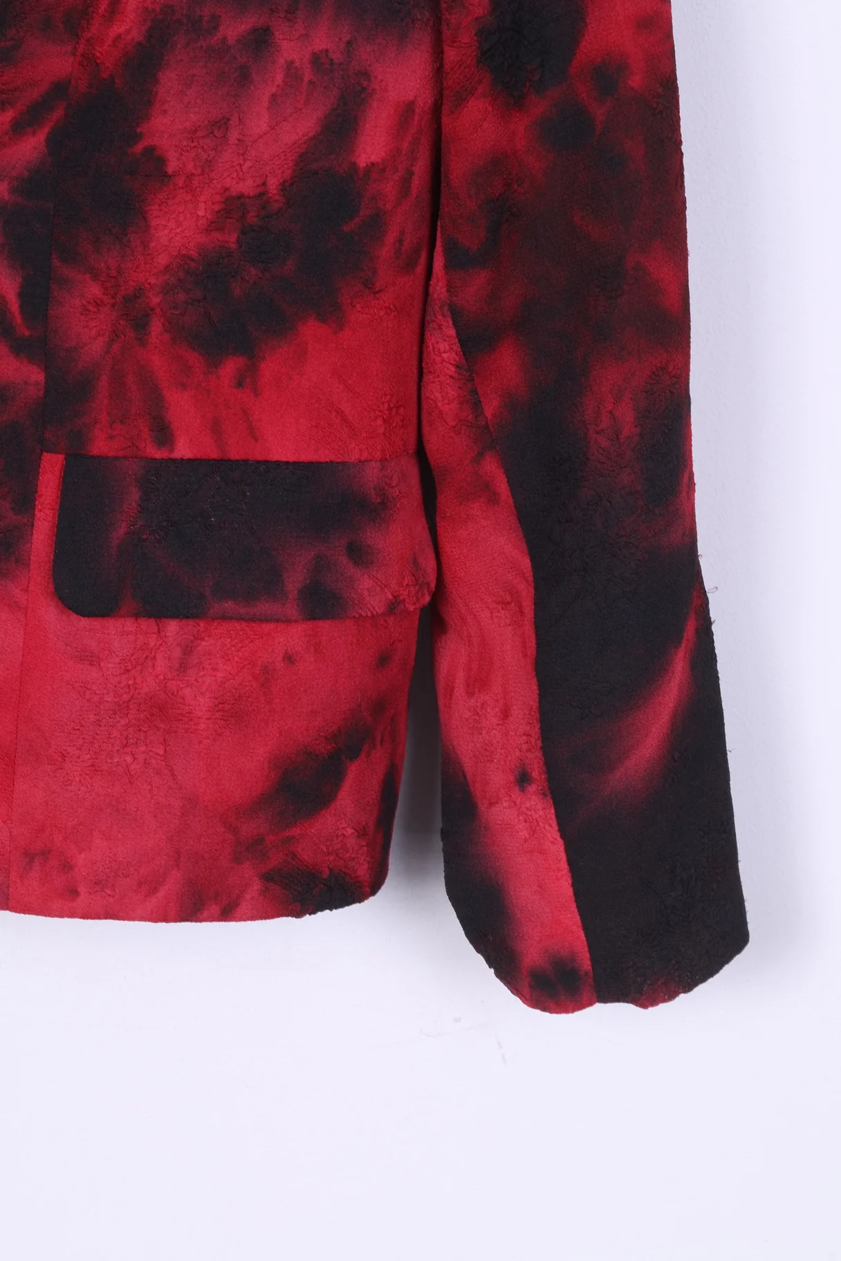 Molly -Jo Womens 48 XL Jacket Blazer Shoulder Pads Single Breasted Red Black Dyed Vintage - Image 3