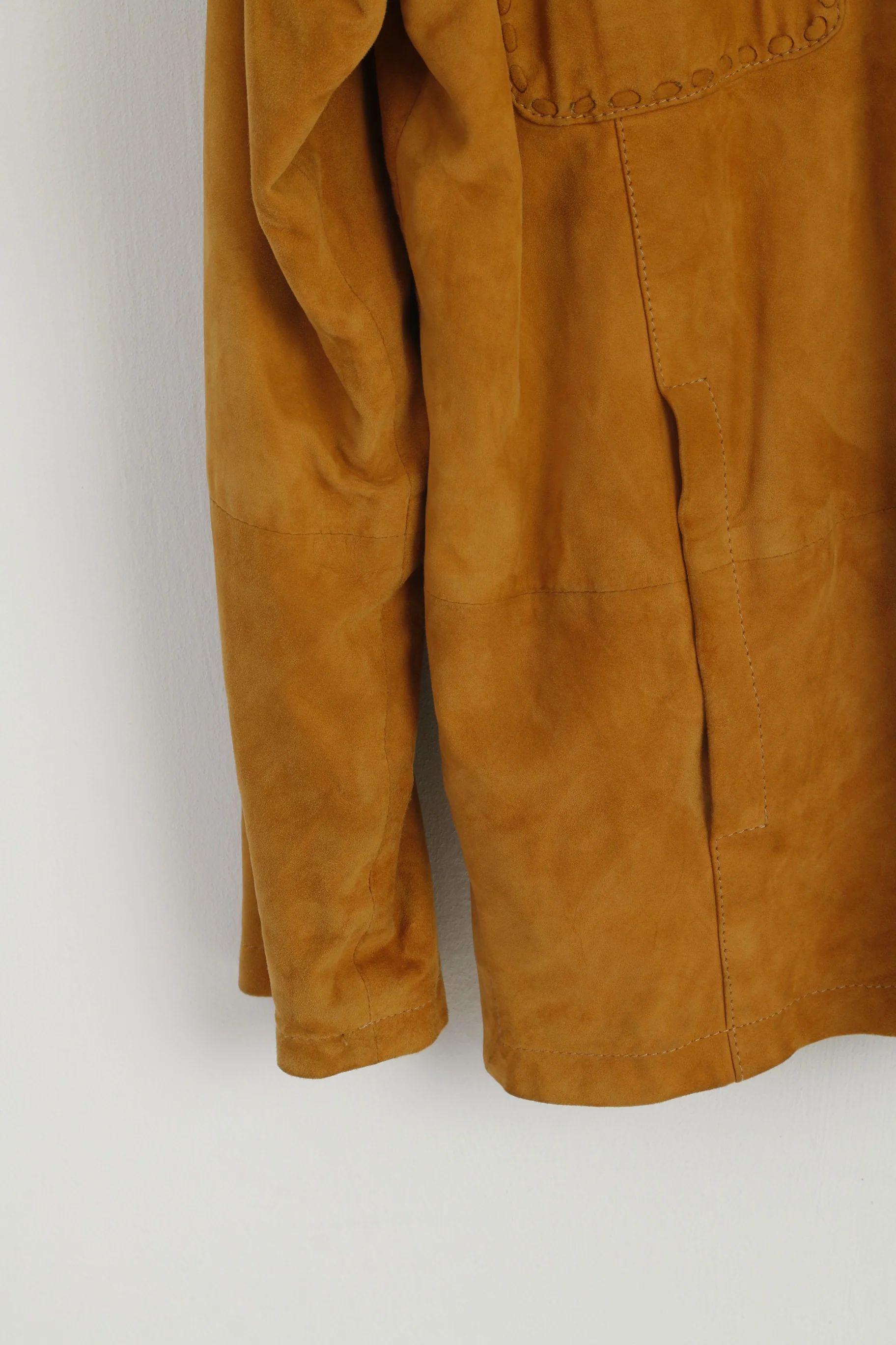 Montes Men 50 L Casual Shirt Camel Western 100% Leather Pockets Soft Top - Image 4