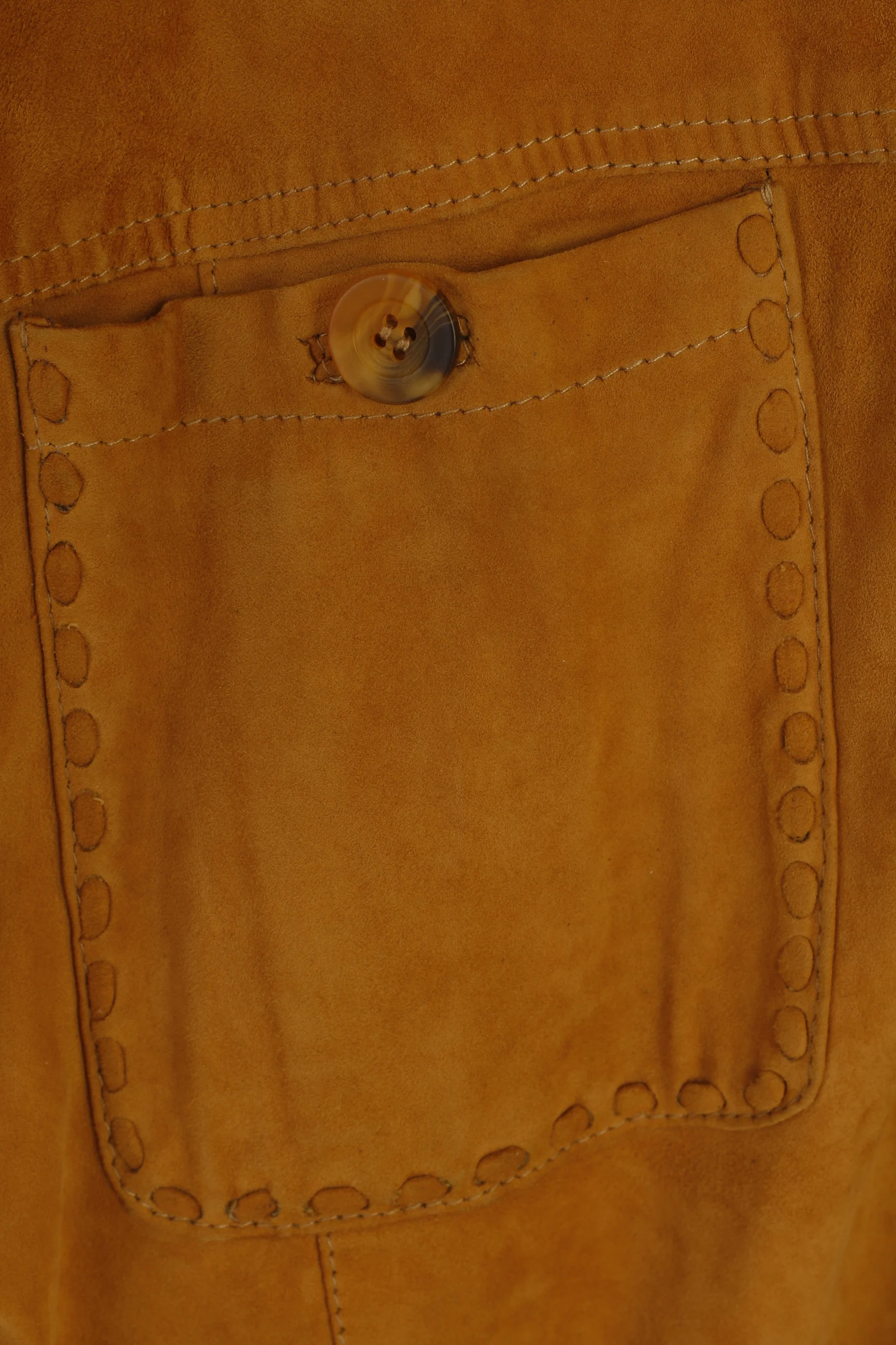 Montes Men 50 L Casual Shirt Camel Western 100% Leather Pockets Soft Top - Image 7