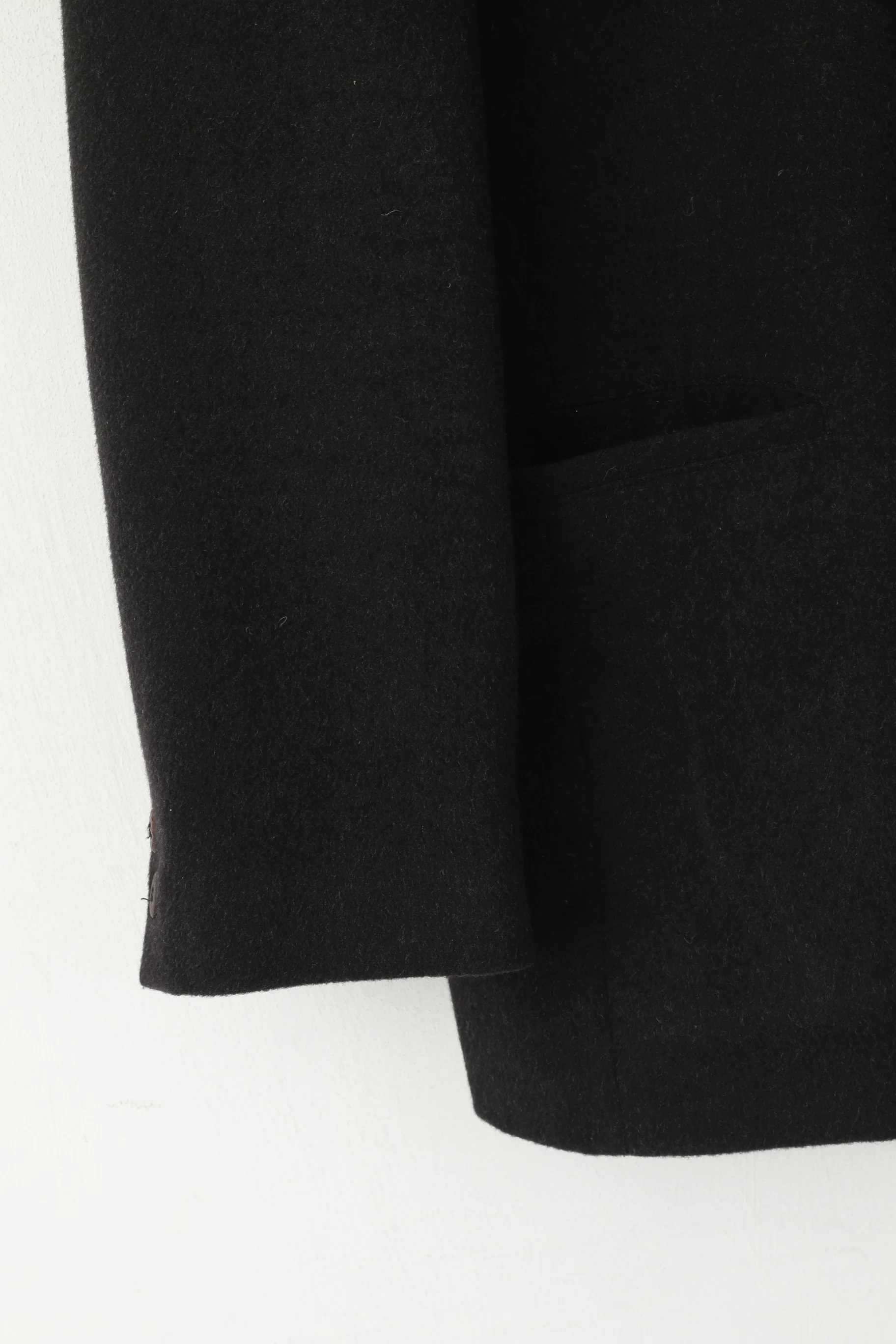 More Than Fashion San Siro Men 48 Blazer Vintage Charcoal Wool Cashmere Italy Jacket - Image 4