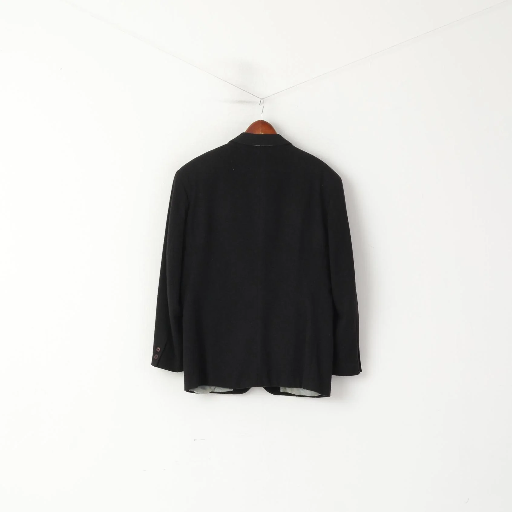 More Than Fashion San Siro Men 48 Blazer Vintage Charcoal Wool Cashmere Italy Jacket - Image 8