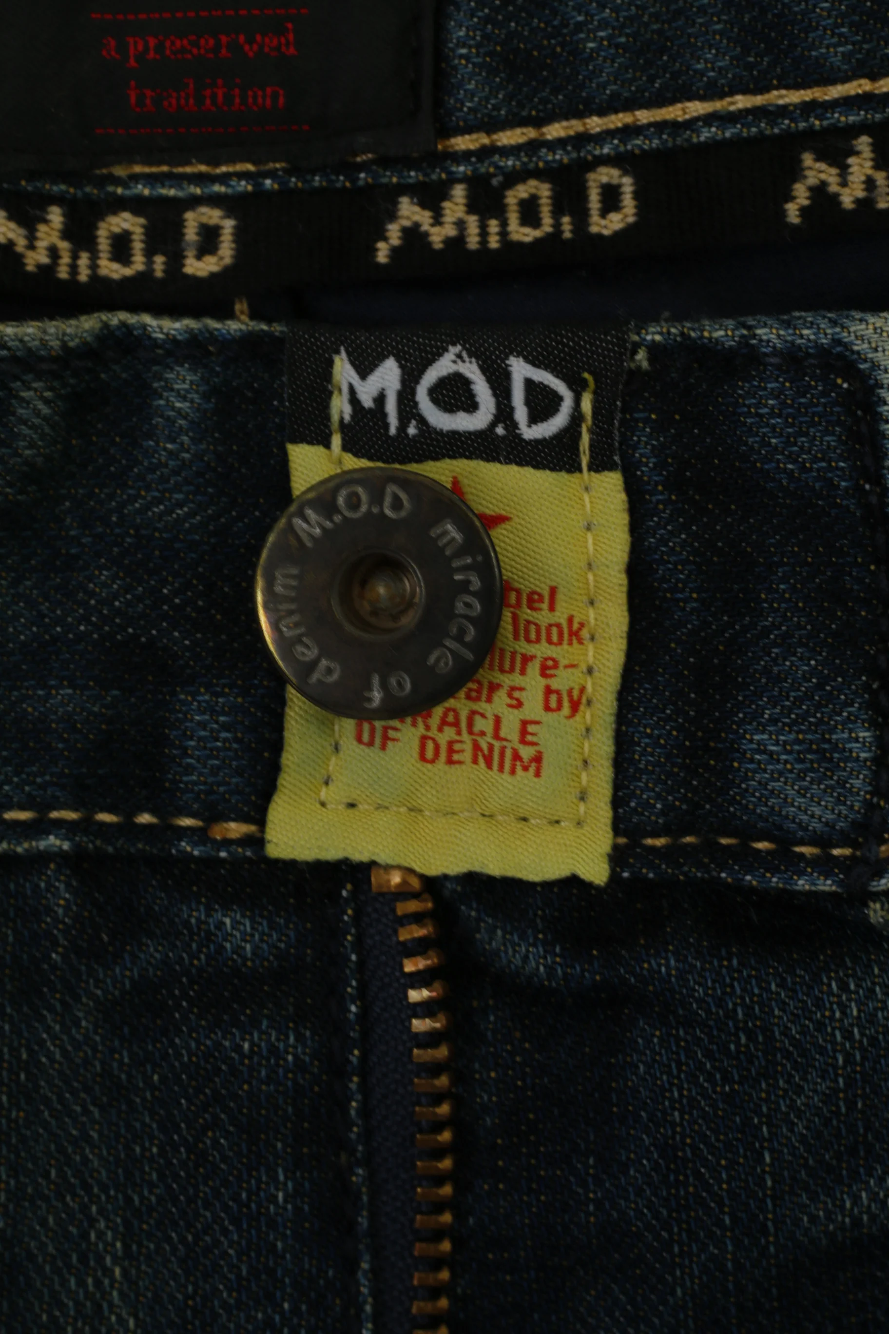 MOD Men 32 Jeans Trousers Navy Cotton Multi Pocket Miracle Denim Pants - Image 4