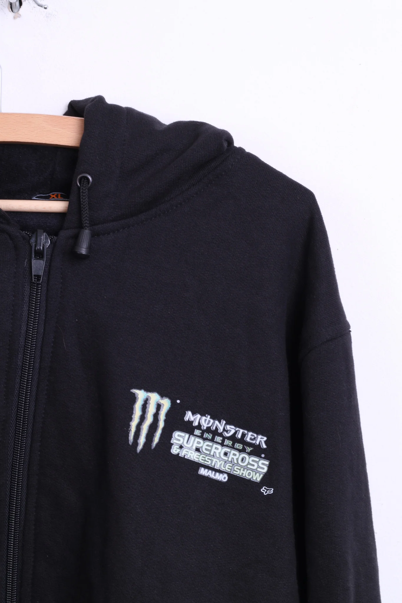 Moto Event Mens XL Sweatshirt Black Hood Cotton Monster Supercross - Image 3