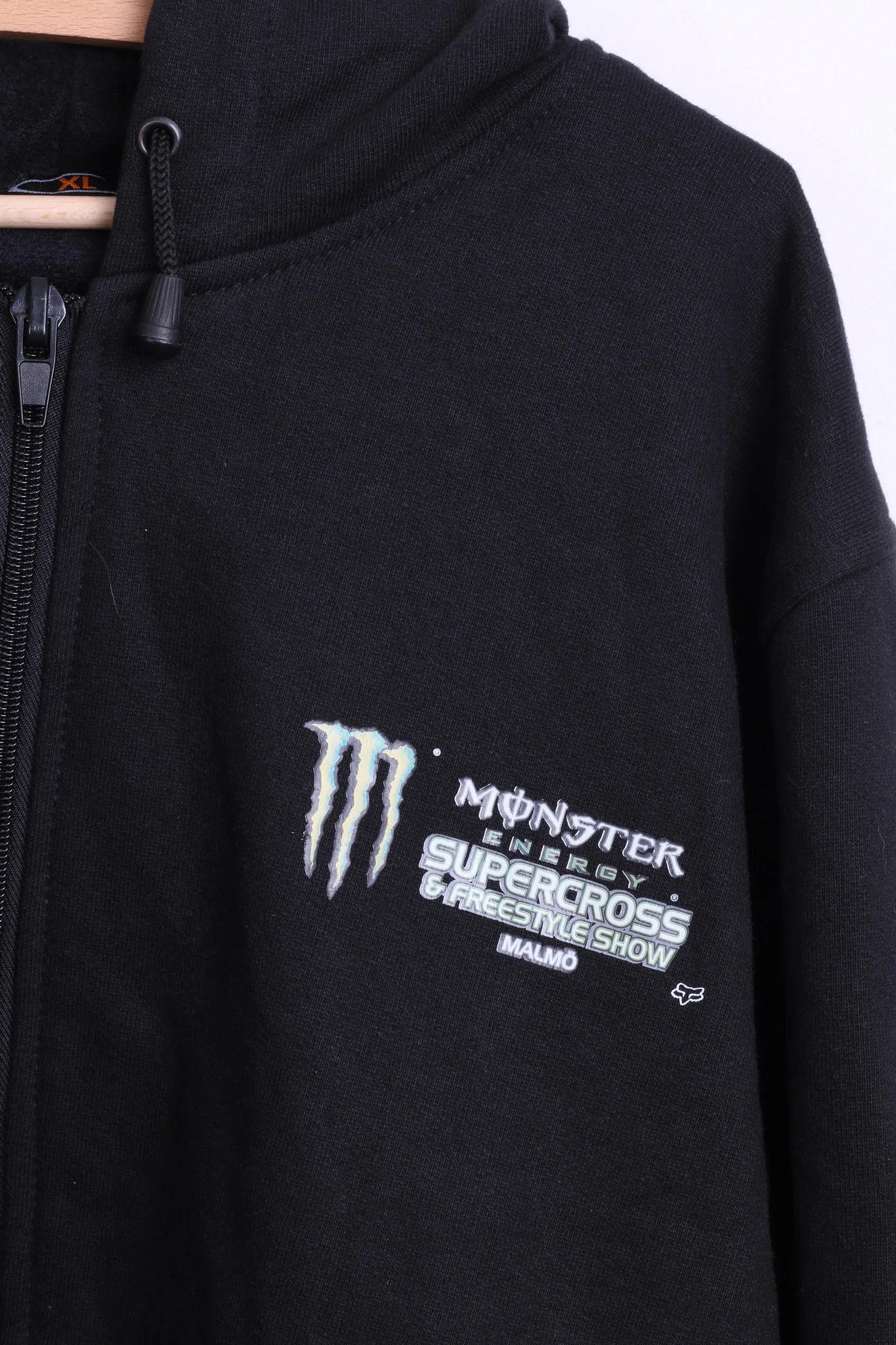 Moto Event Mens XL Sweatshirt Black Hood Cotton Monster Supercross - Image 4