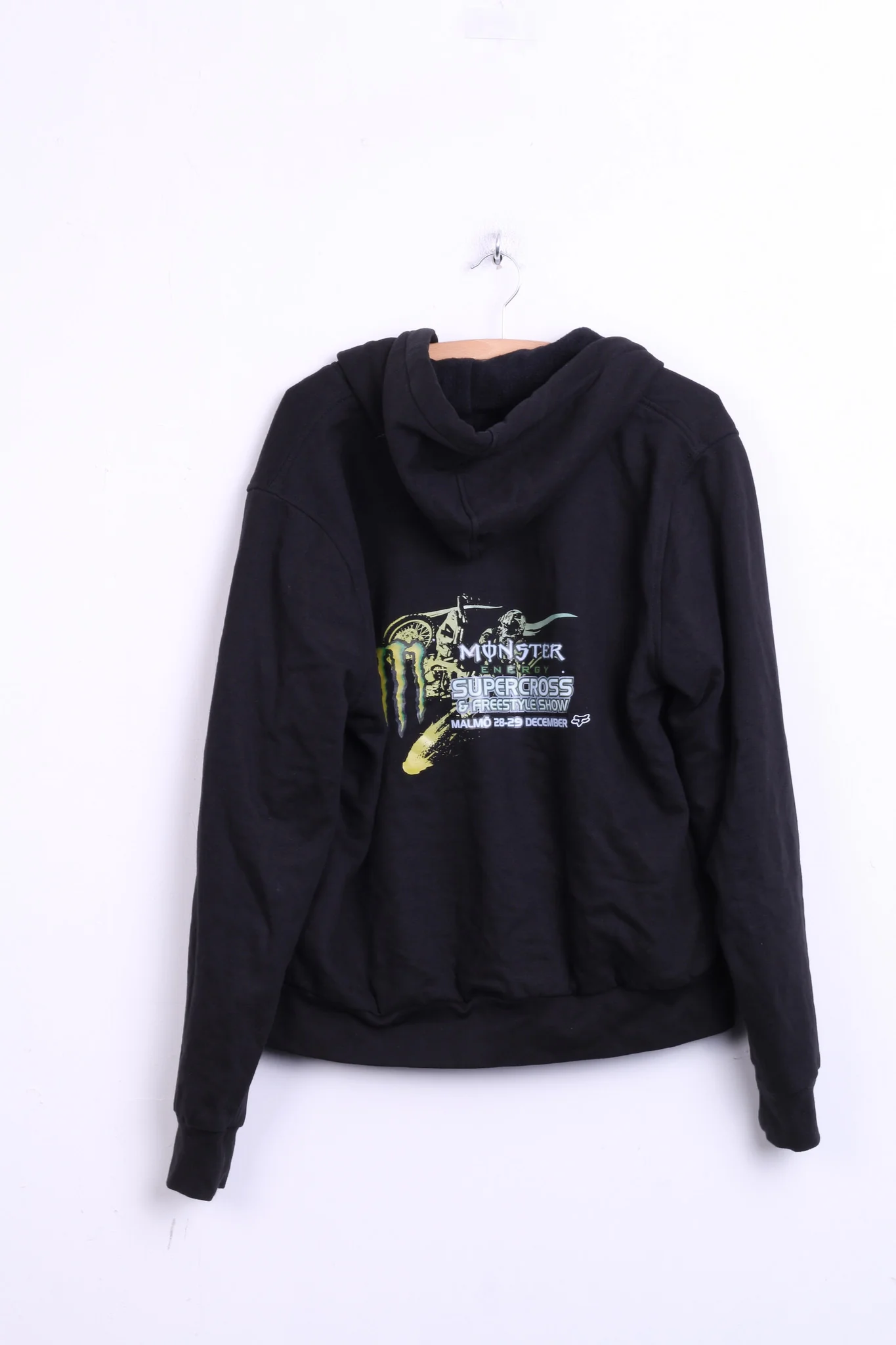 Moto Event Mens XL Sweatshirt Black Hood Cotton Monster Supercross - Image 7