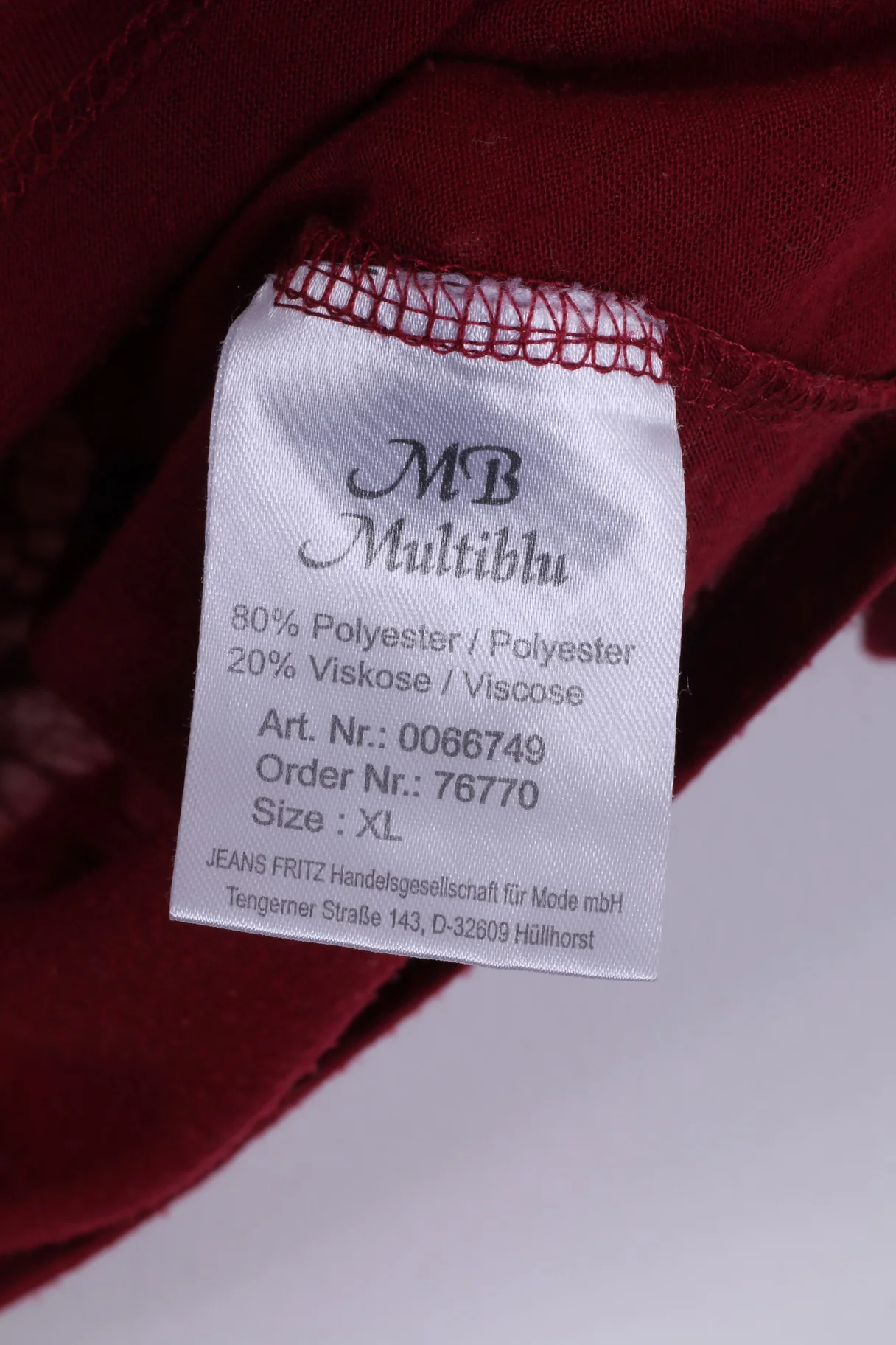 Multiblu Womens XL Blouse Graphic Shirt Bat Sleeve Top Crew Neck Burgundy - Image 5