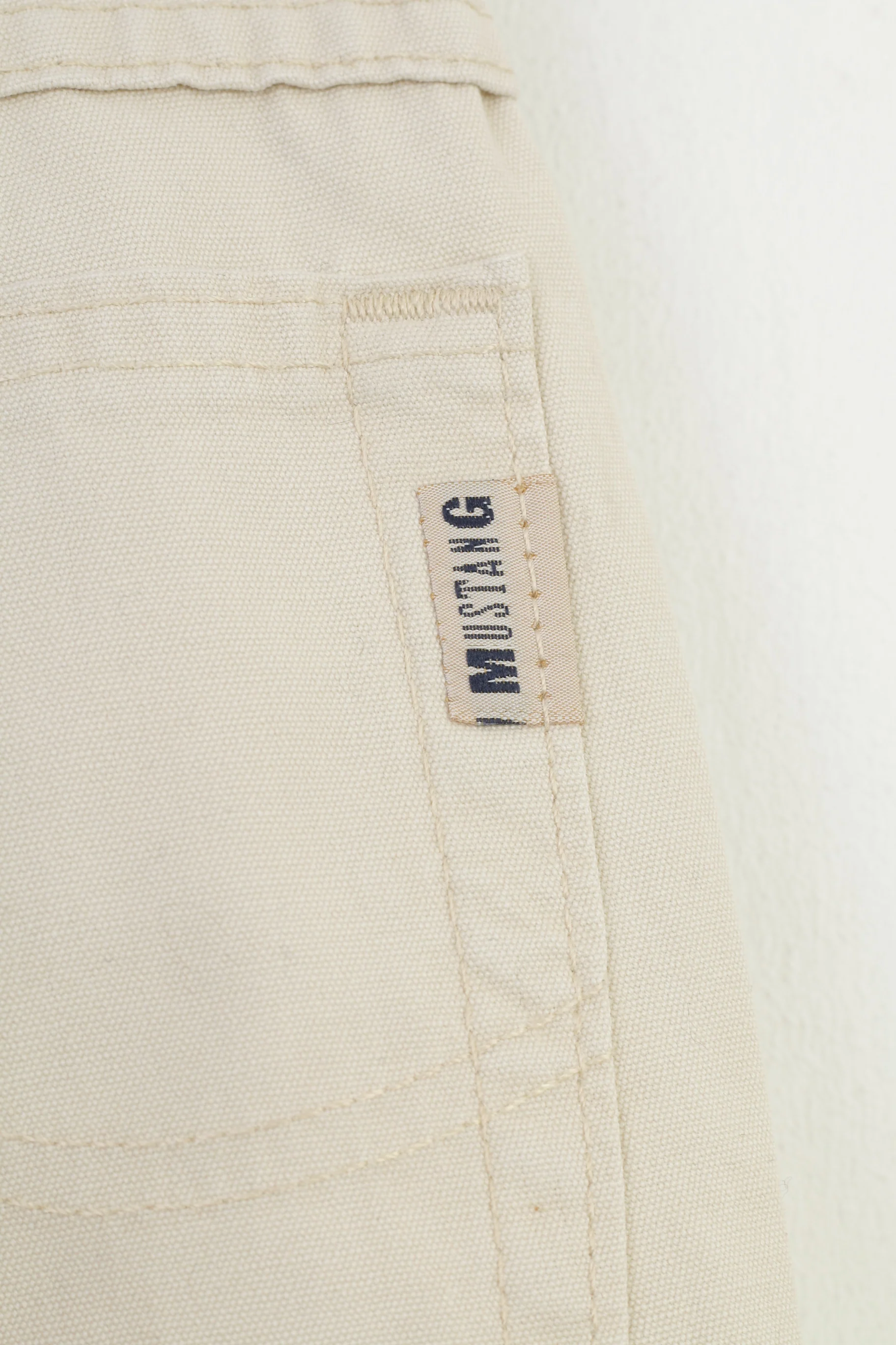 Mustang Men 34 Trousers Beige Jeans Cotton Basic Straight Leg Vintage Pants - Image 6