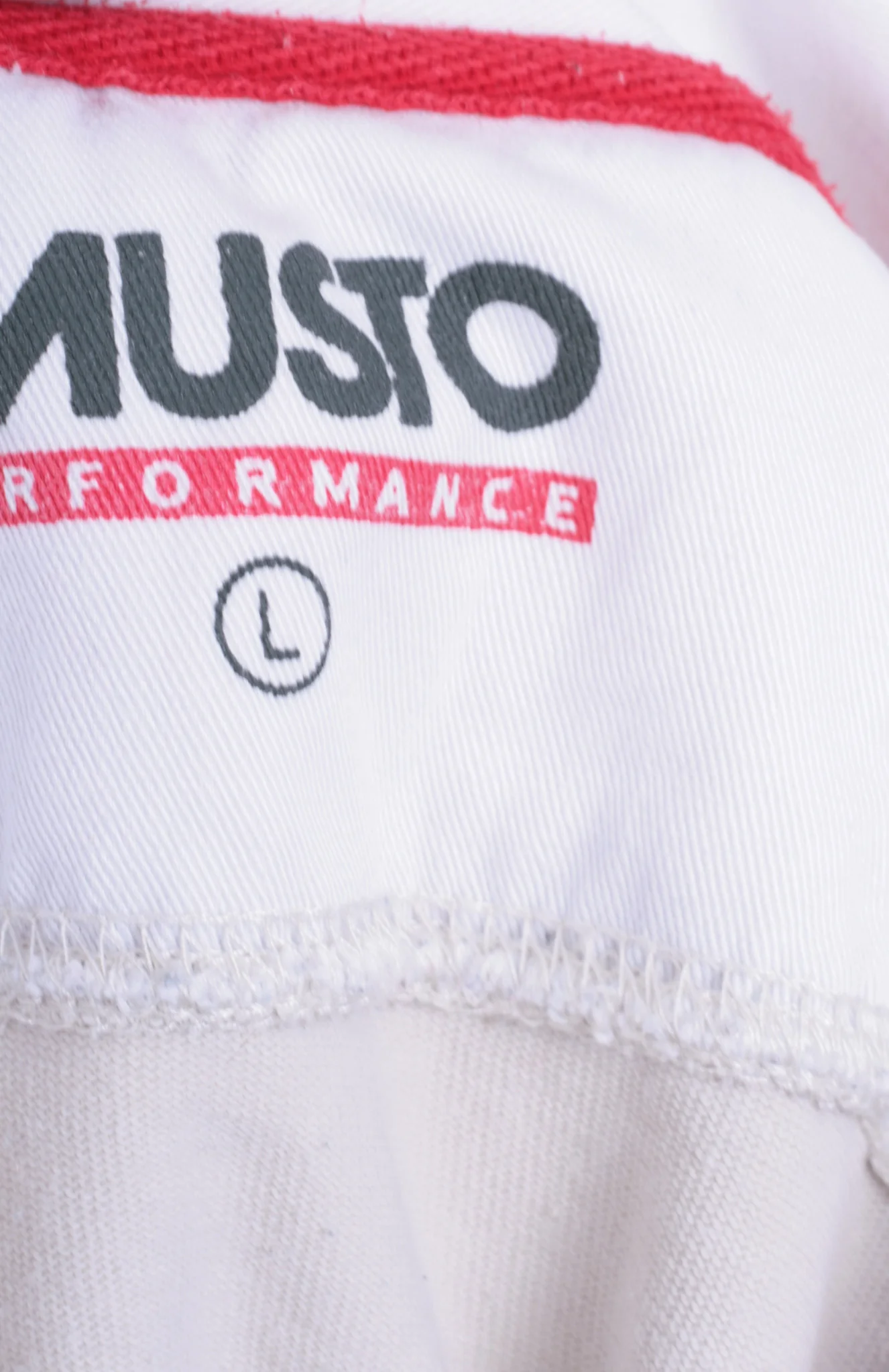 Musto Performance Mens L Polo Shirt Beige Short Sleeve Summer Cotton Sailing - Image 4