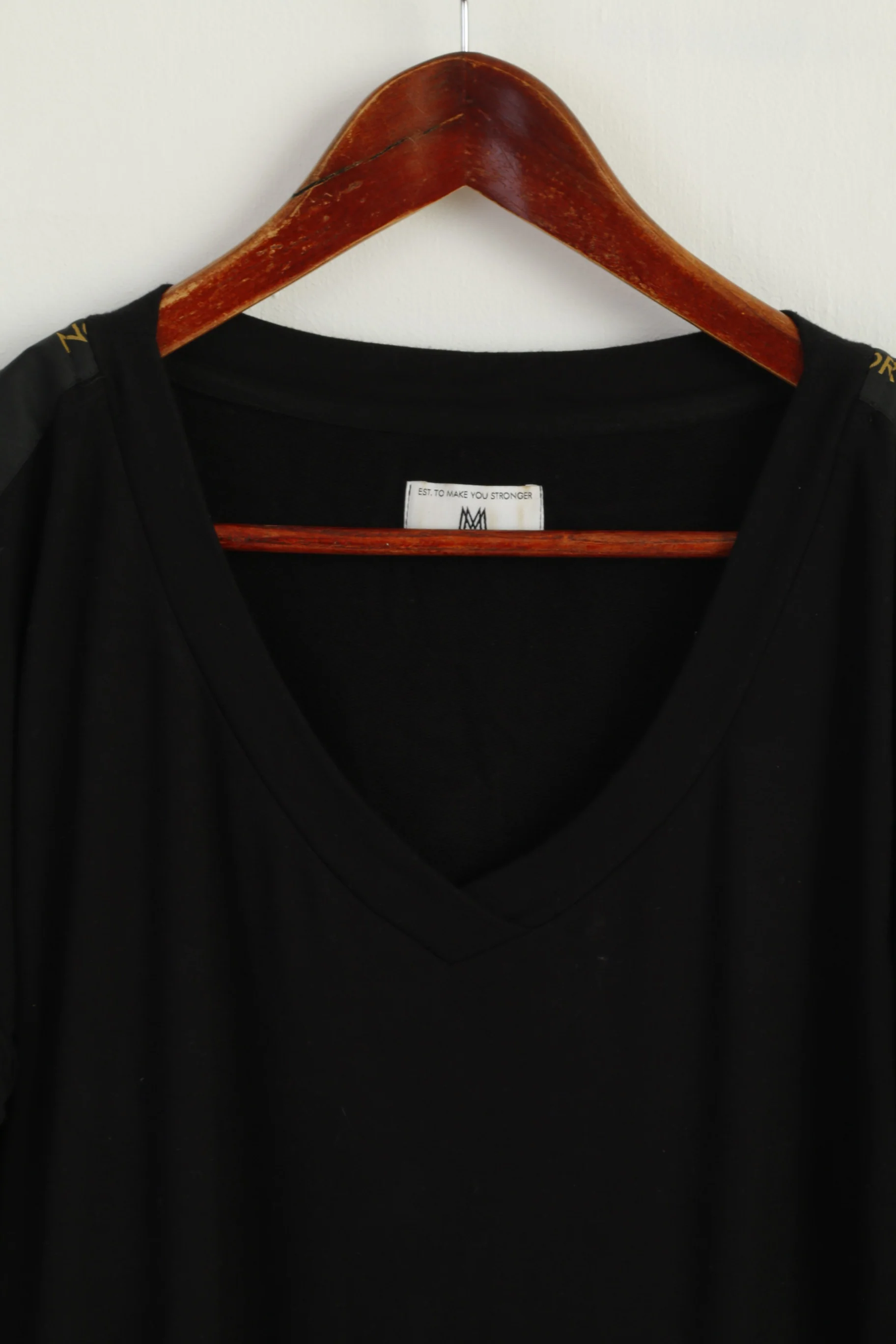 My Manifesto Women S Shirt Black Cotton Oversize Stretch V Neck Now or Never Top - Image 2