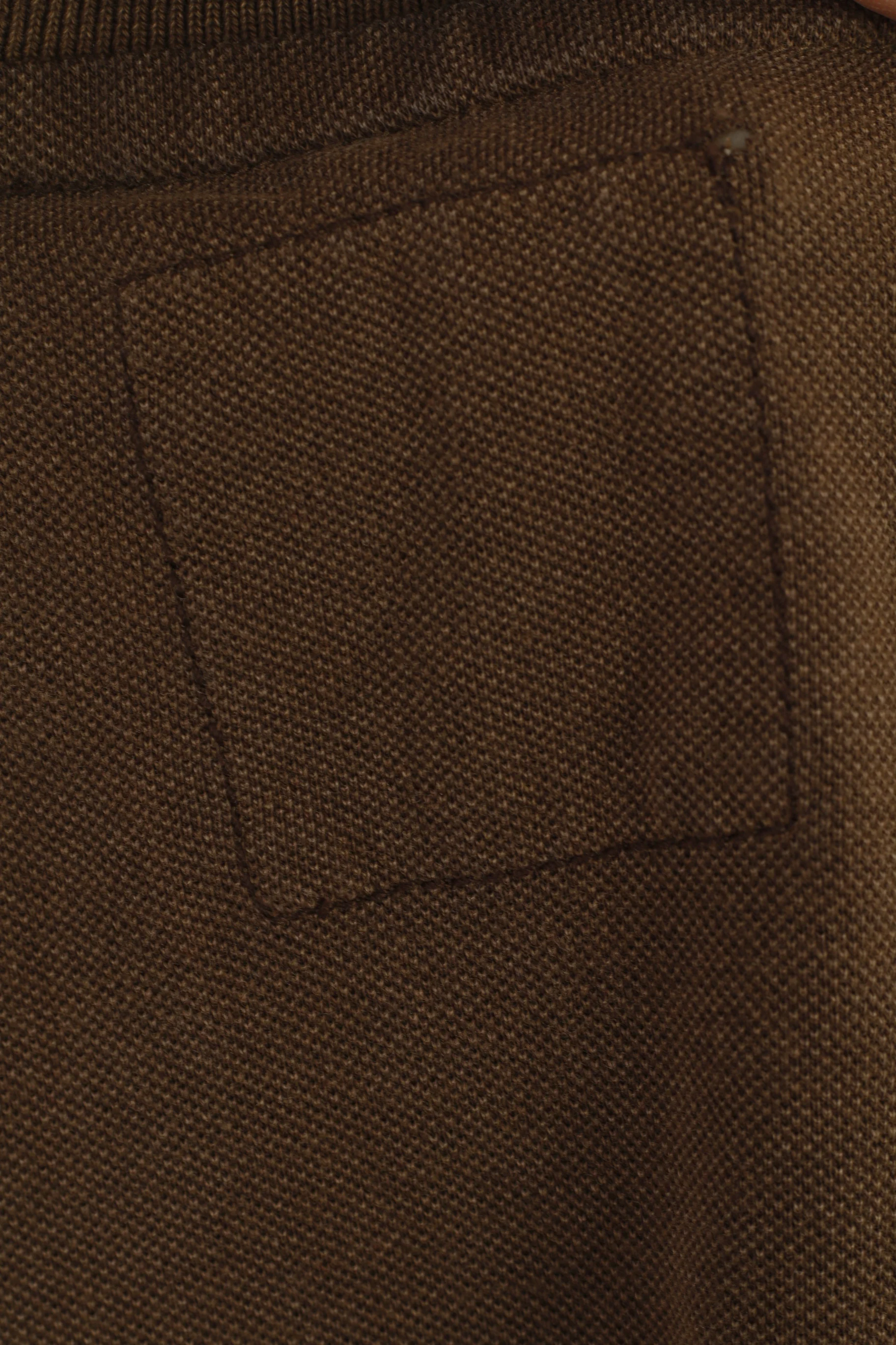 Napapijri Men L Polo Shirt Brown Cotton Paradise Survey Vintage Summer Top - Image 6