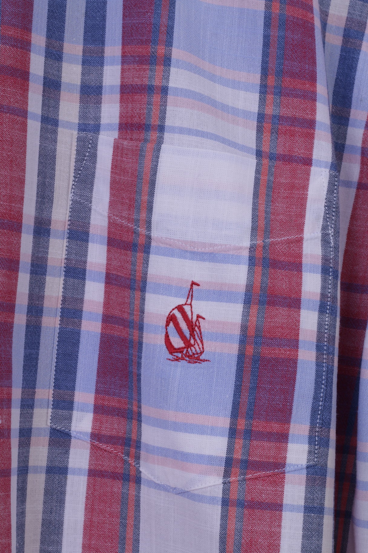 Nautica Men L Casual Shirt Blue Check Heritage Fit 100% Cotton Long Sleeve Top - Image 4
