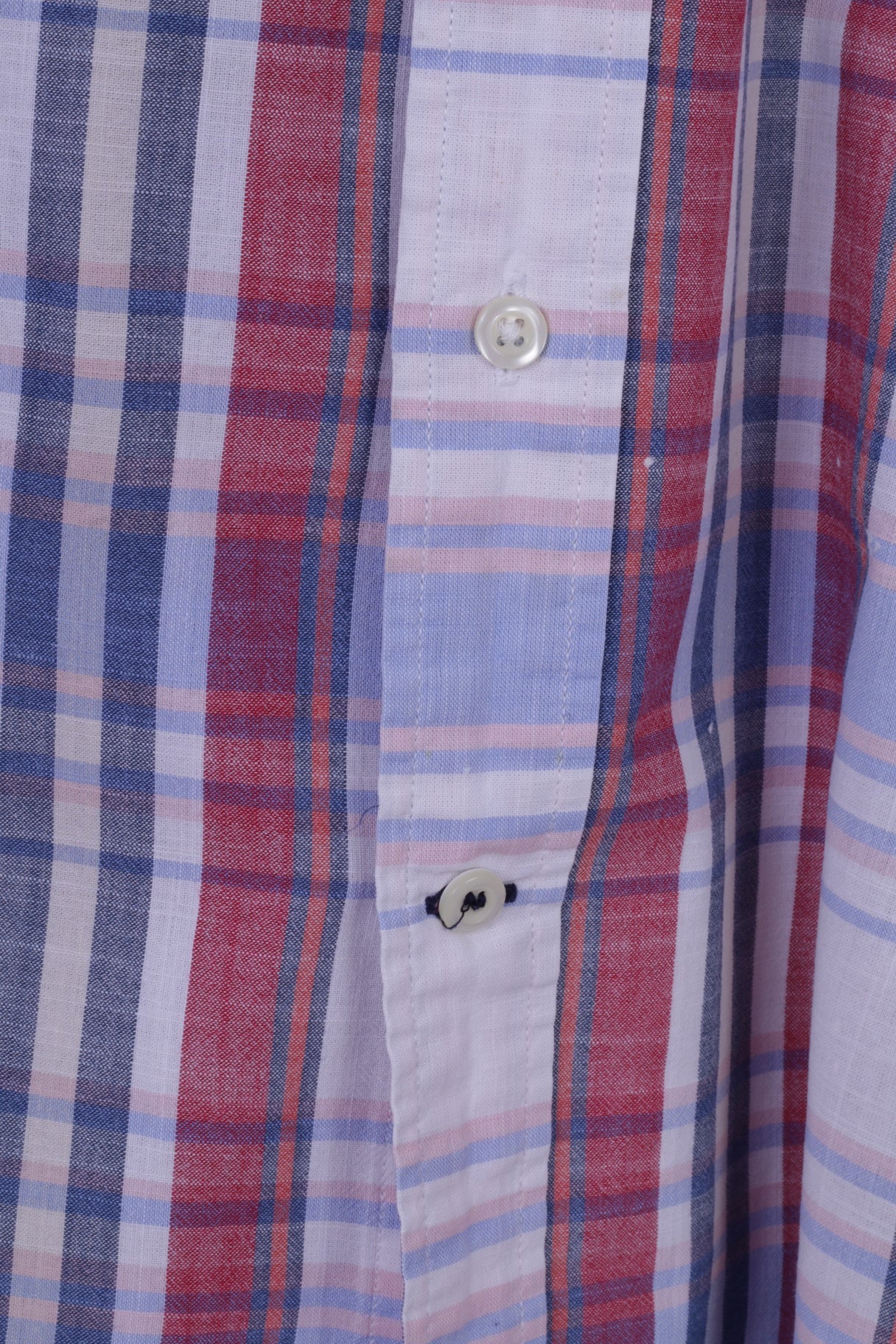 Nautica Men L Casual Shirt Blue Check Heritage Fit 100% Cotton Long Sleeve Top - Image 5