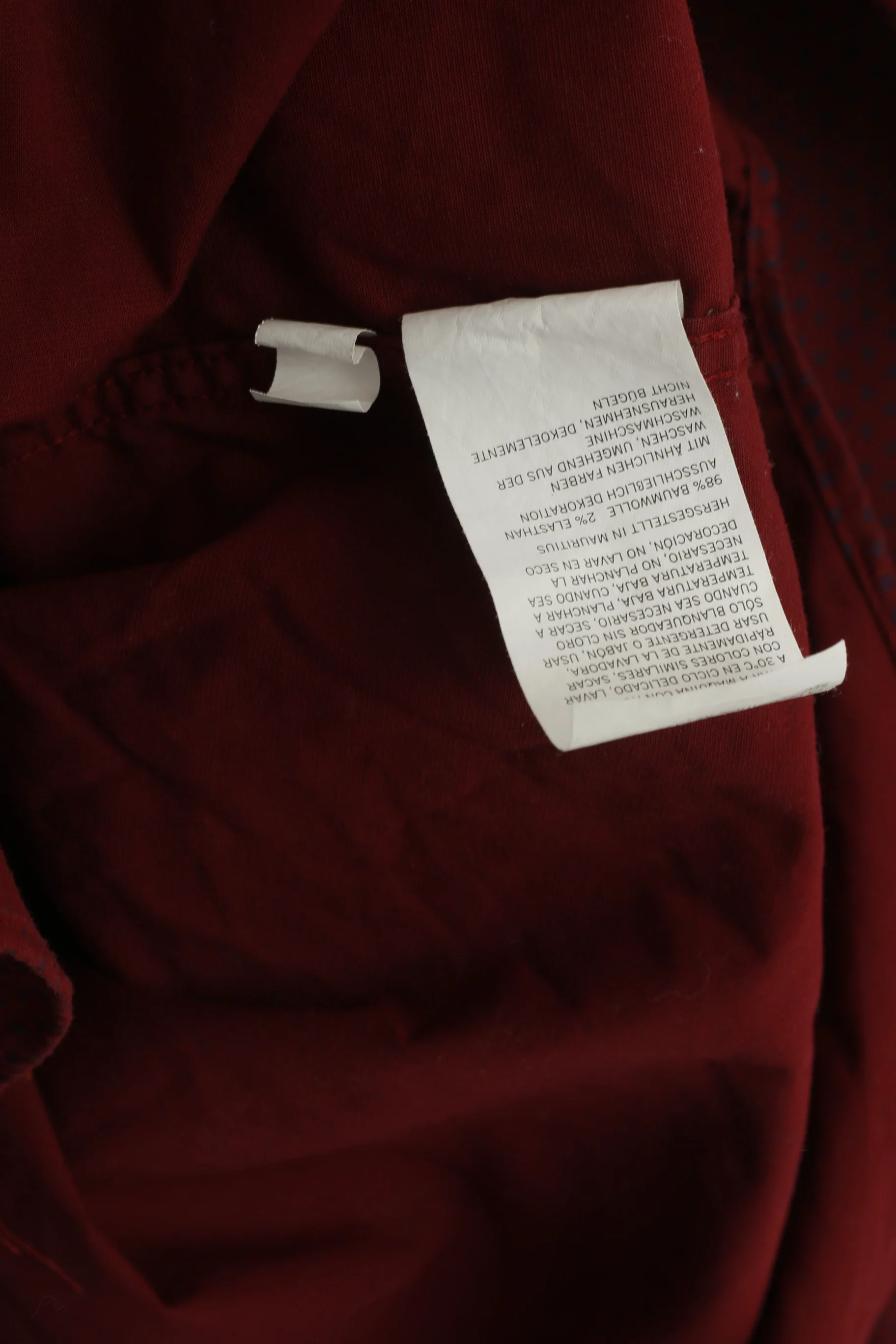 Nautica Men M Casual Shirt Maroon Cotton Classic Fit  Flex Long Sleeve Top - Image 6